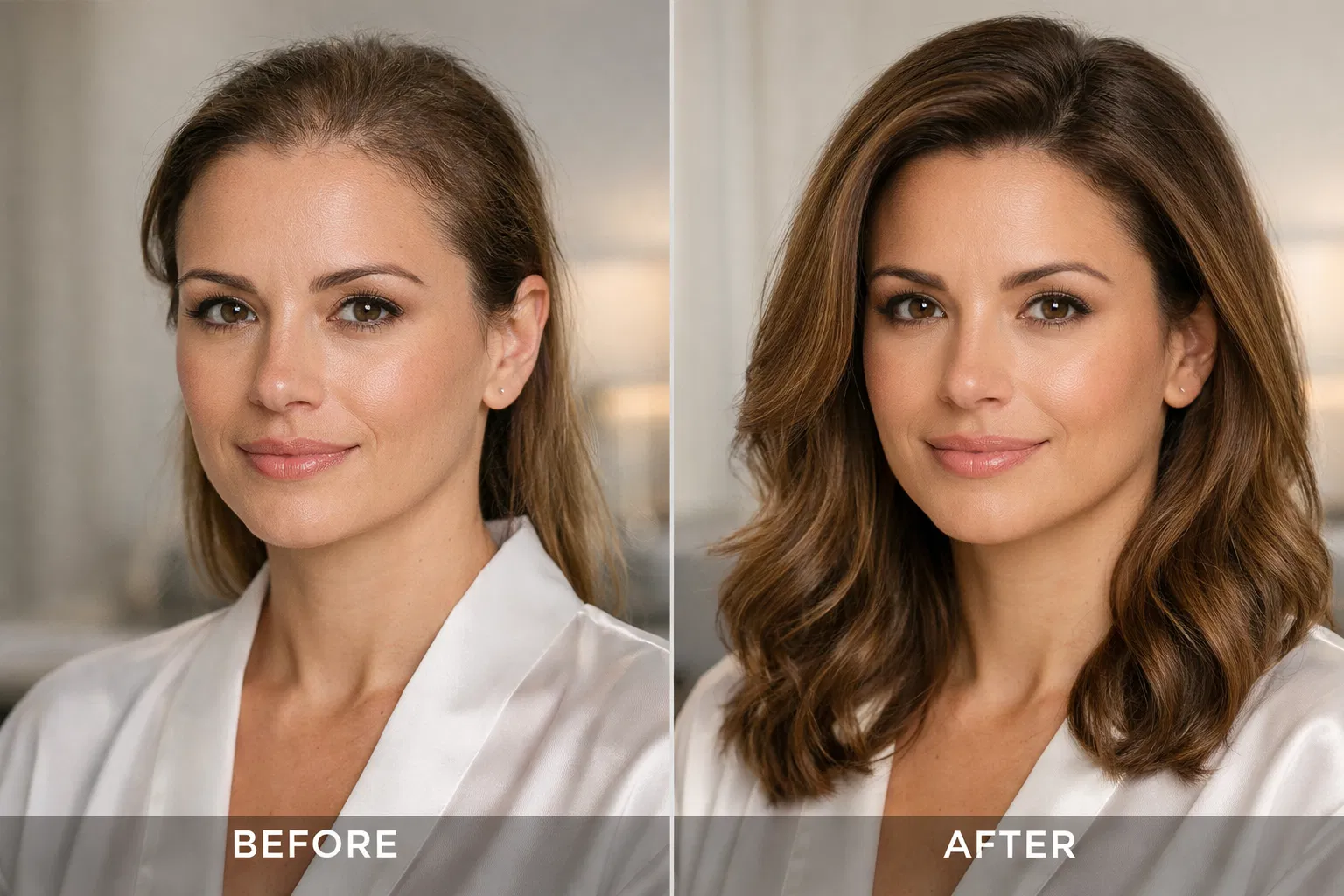 Résultat greffe capillaire avant après