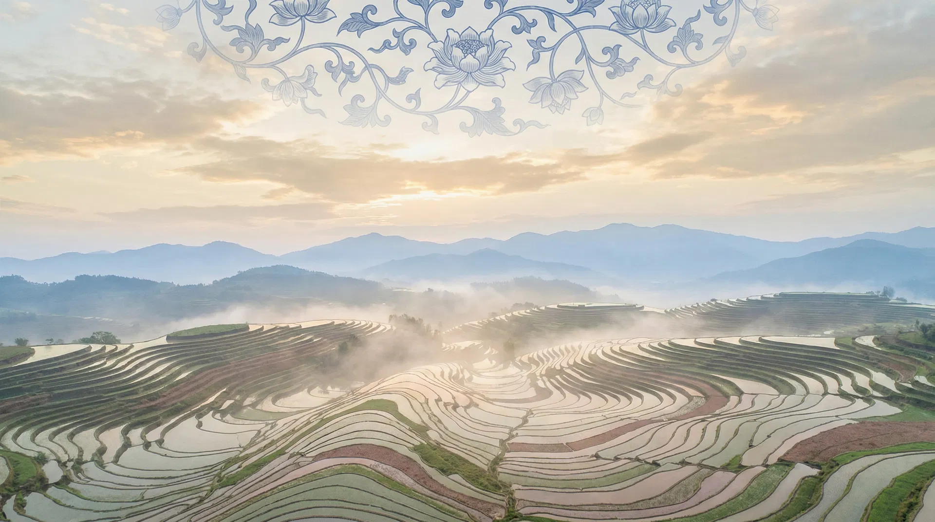 景德镇梯田与青花纹样