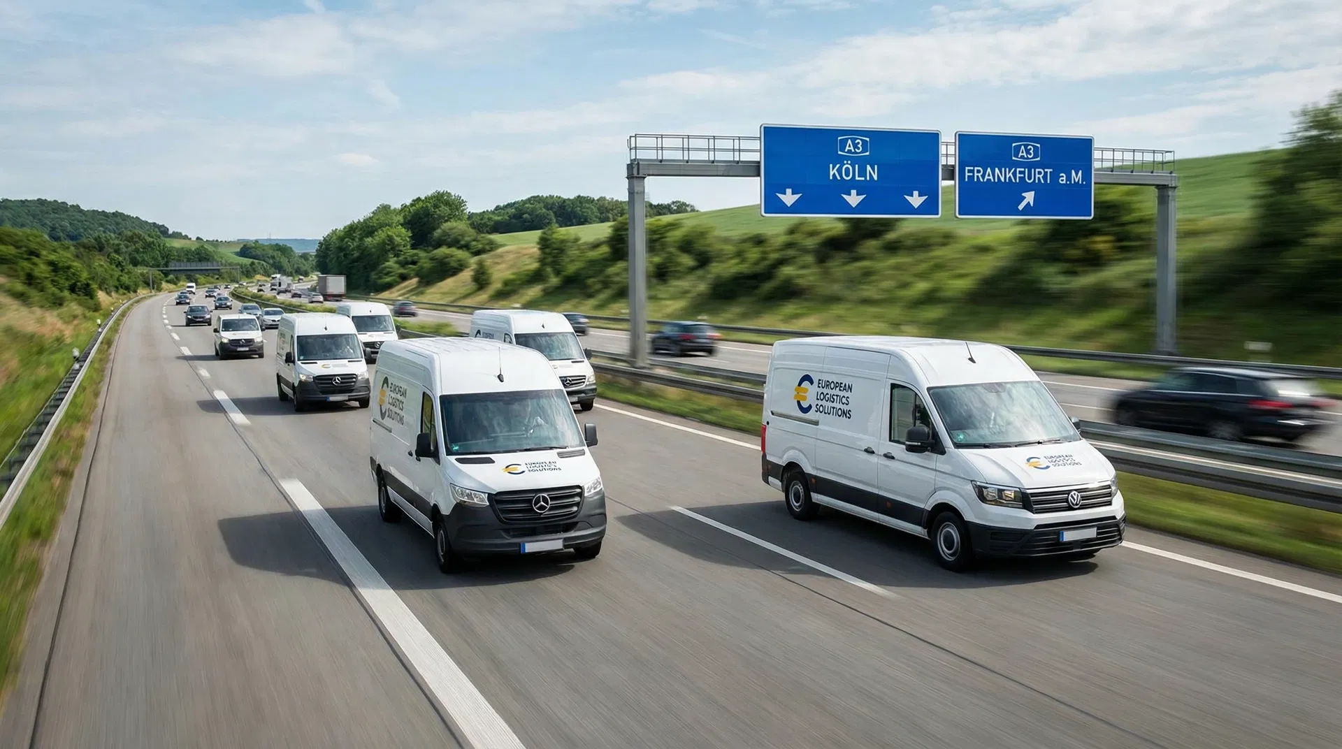Lieferfahrzeuge auf der Autobahn