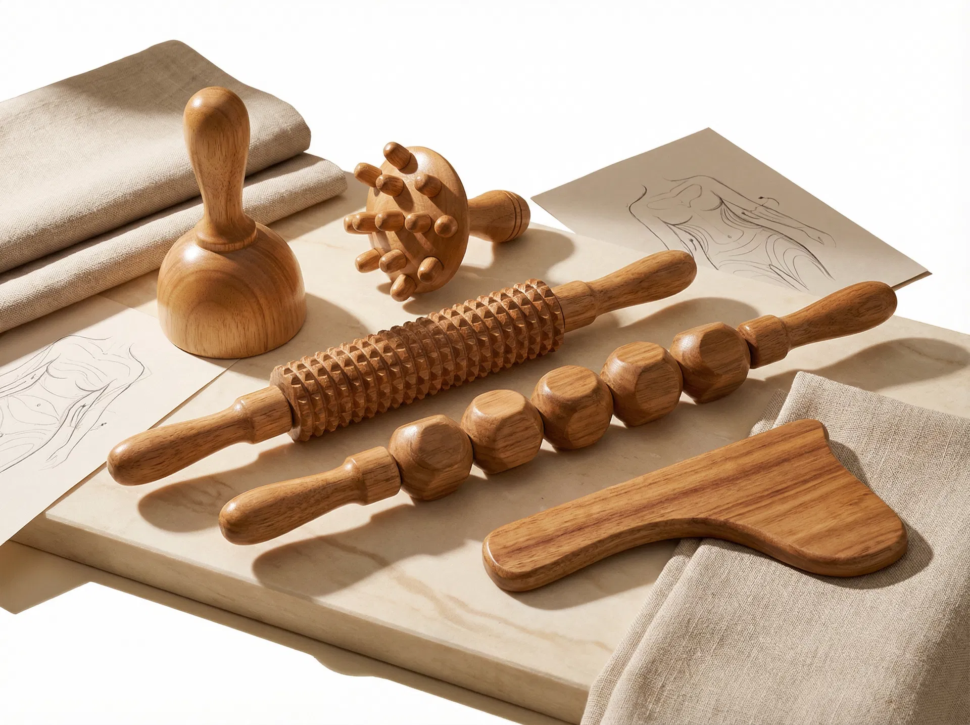 Professional Brazilian wood therapy tool set