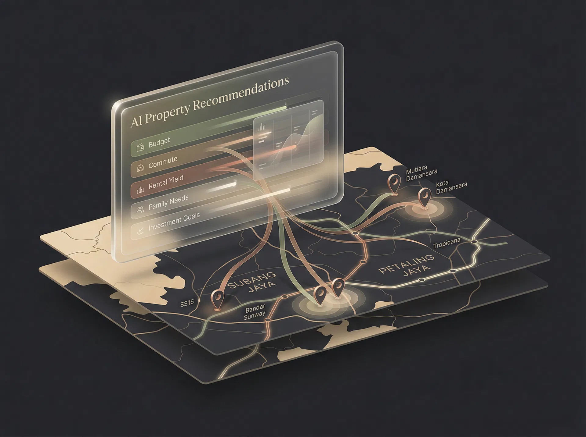 AI concierge illustration for recommending Subang and PJ properties