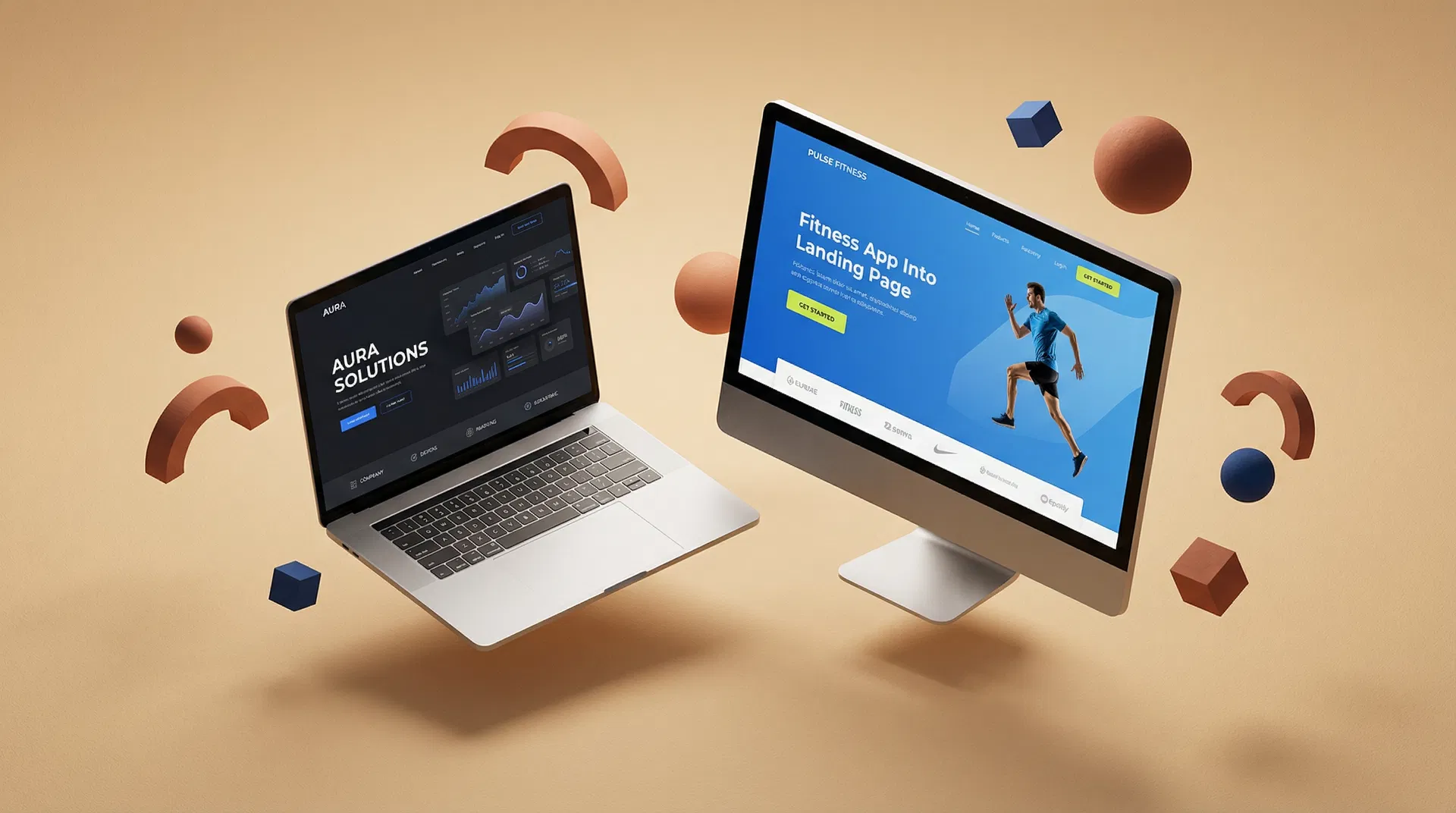 Mockup de proyectos web - PersonalTrainIA y NexSides