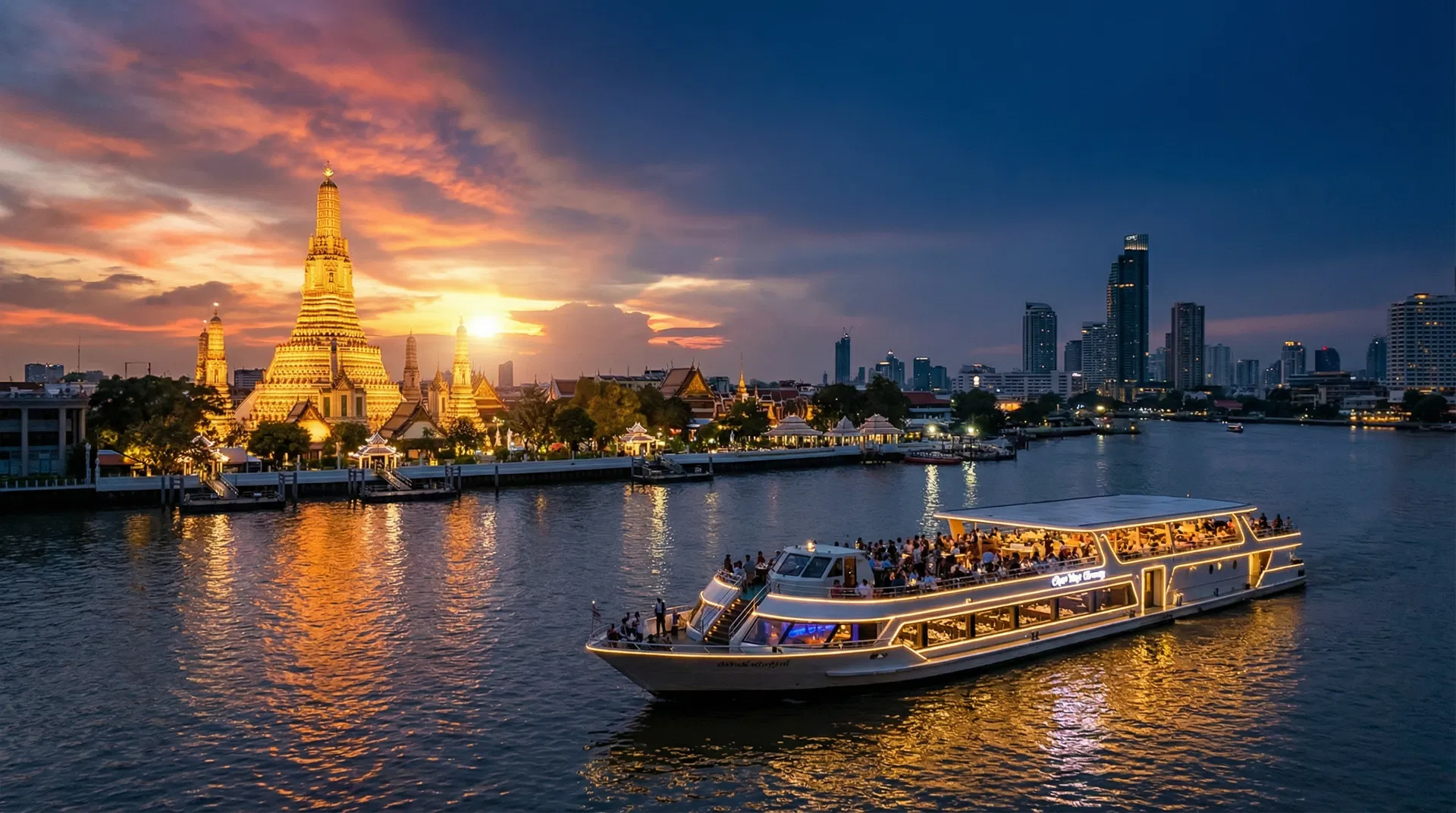 Dinner cruise on Chao Phraya River