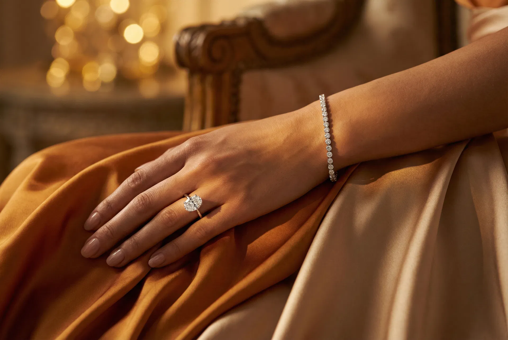 Tilla diamond ring and bracelet editorial