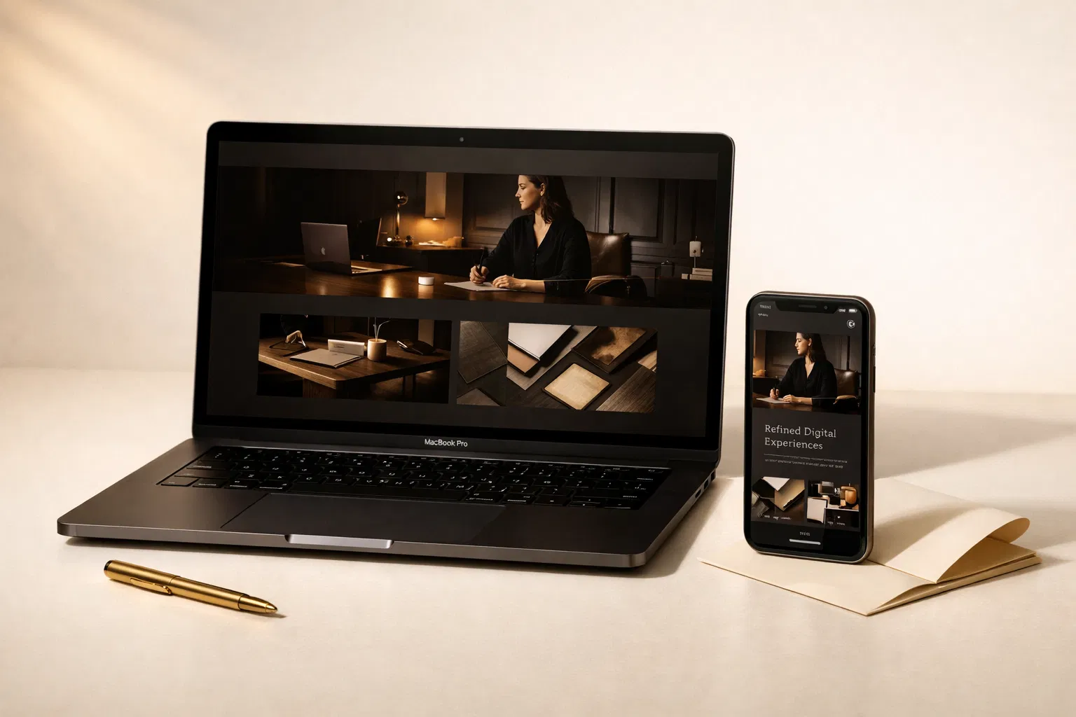 Premium website and mobile design mockup