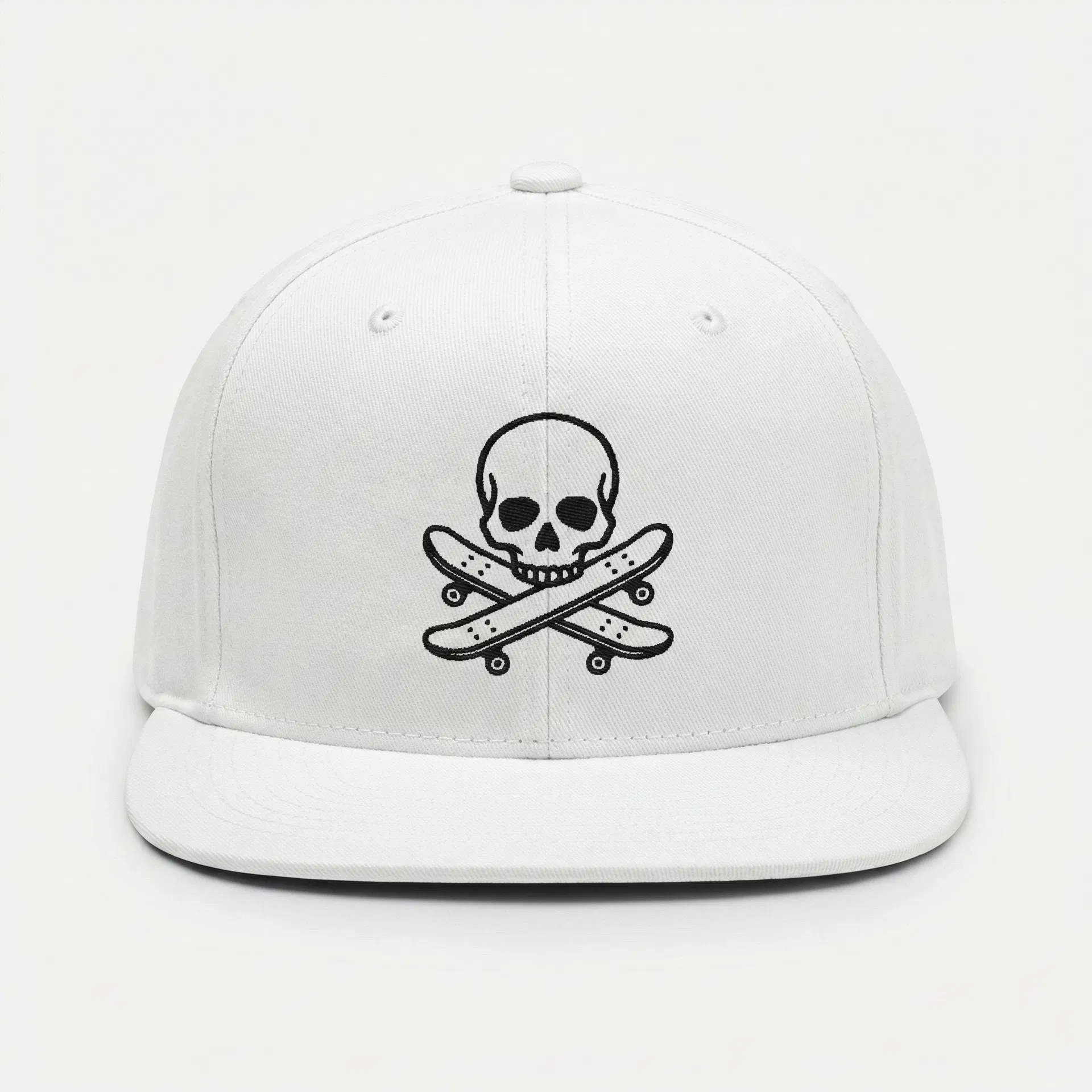 Skull Crossboards Snapback (White)