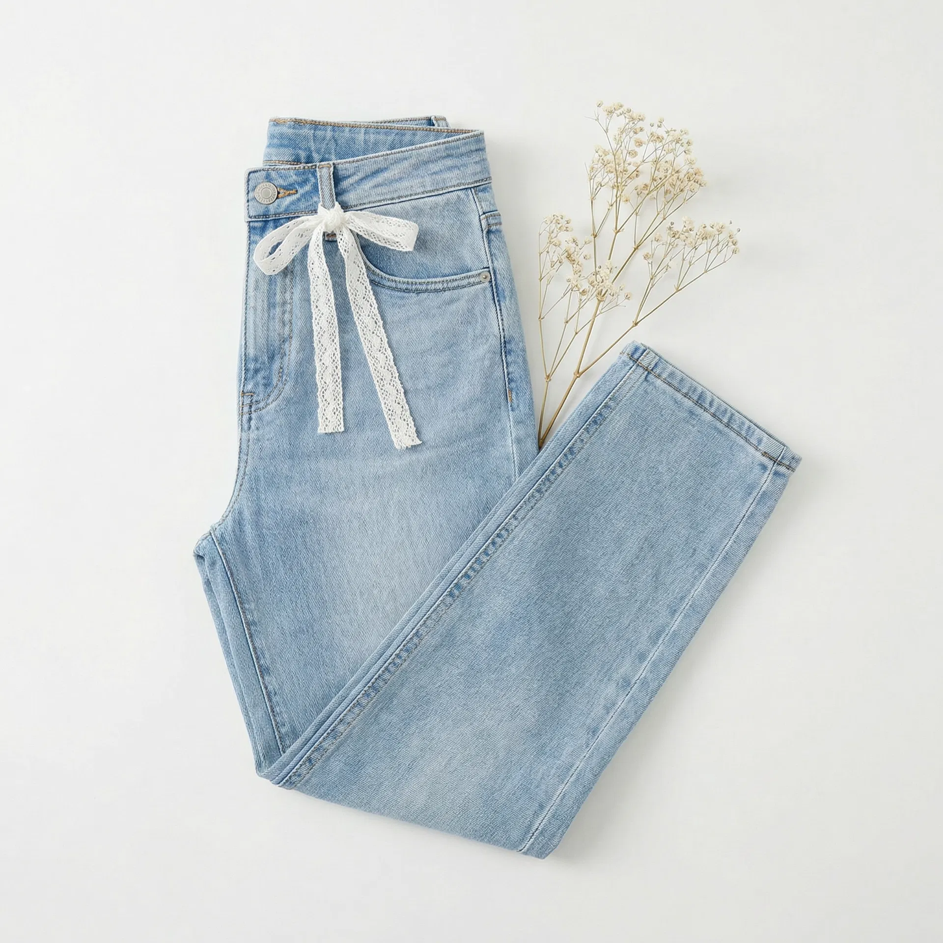 High-Rise Straight Jeans