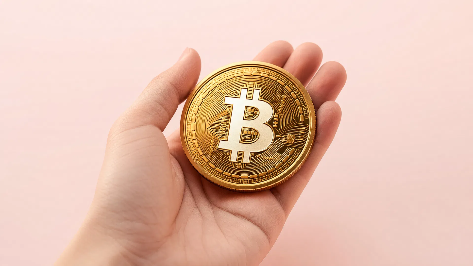 Hand holding Bitcoin