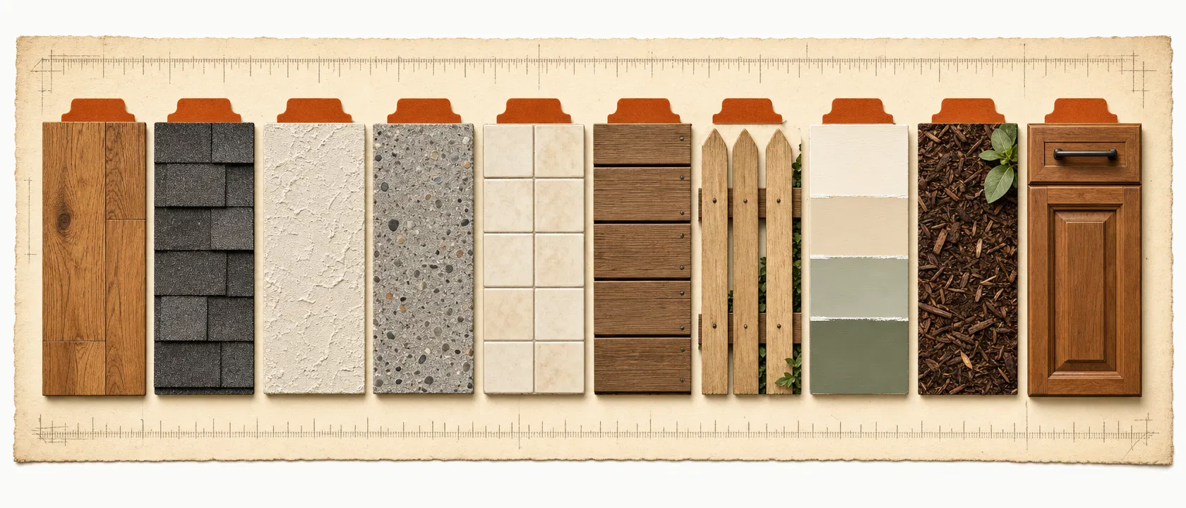 Home renovation material swatch strip