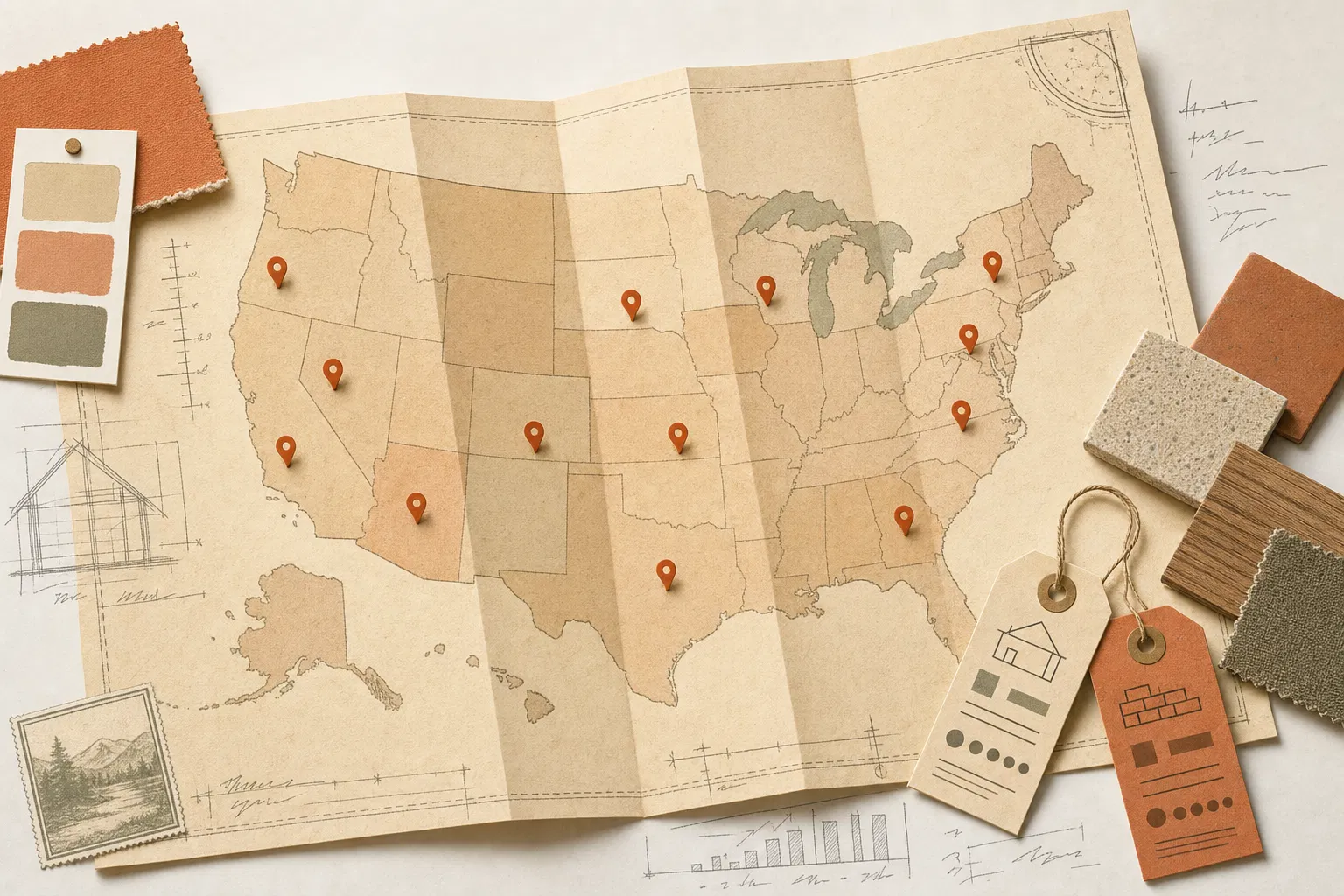 Paper map for state-specific renovation cost pages