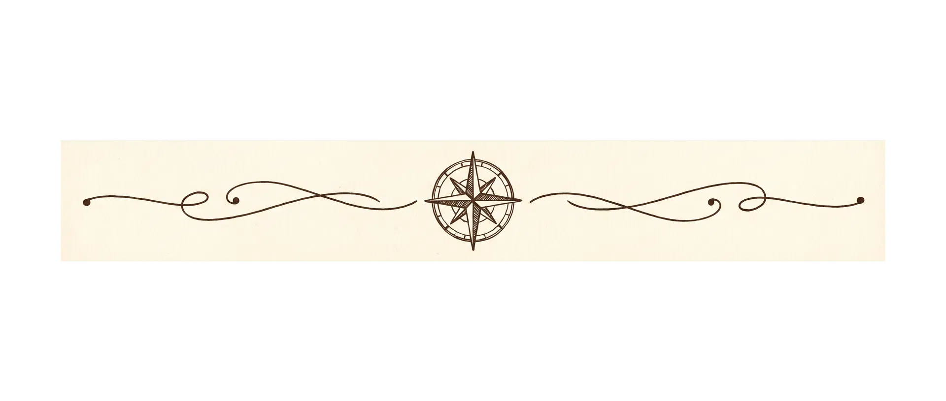 Decorative hand-drawn compass chapter divider ornament