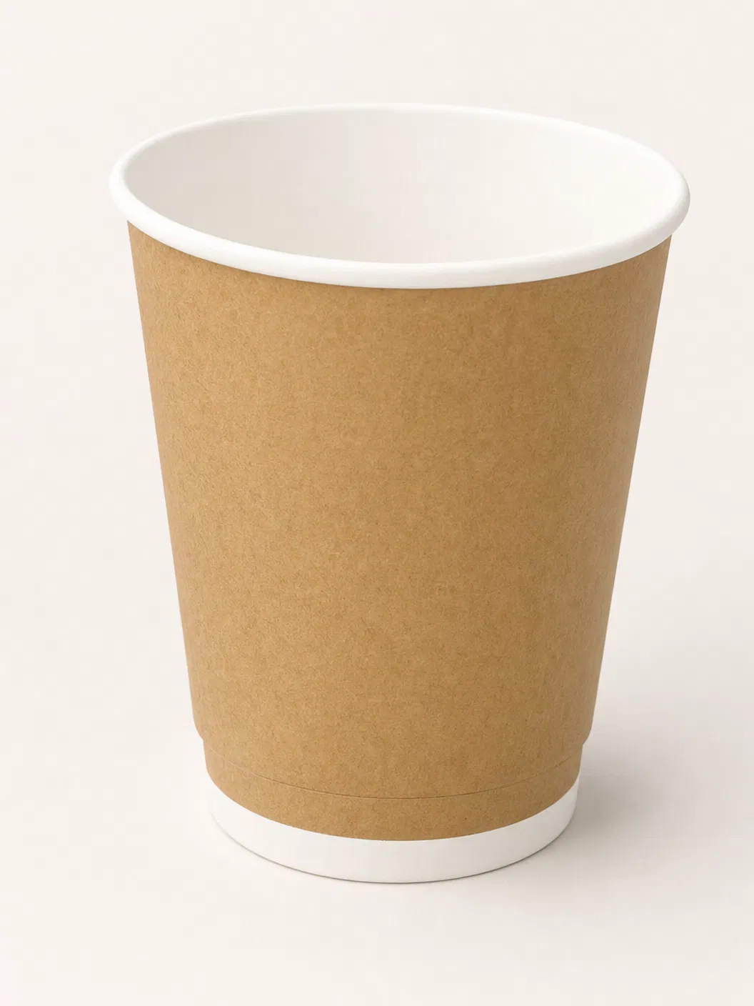 Kraft 16oz double wall paper cup — natural brown double walled coffee cup
