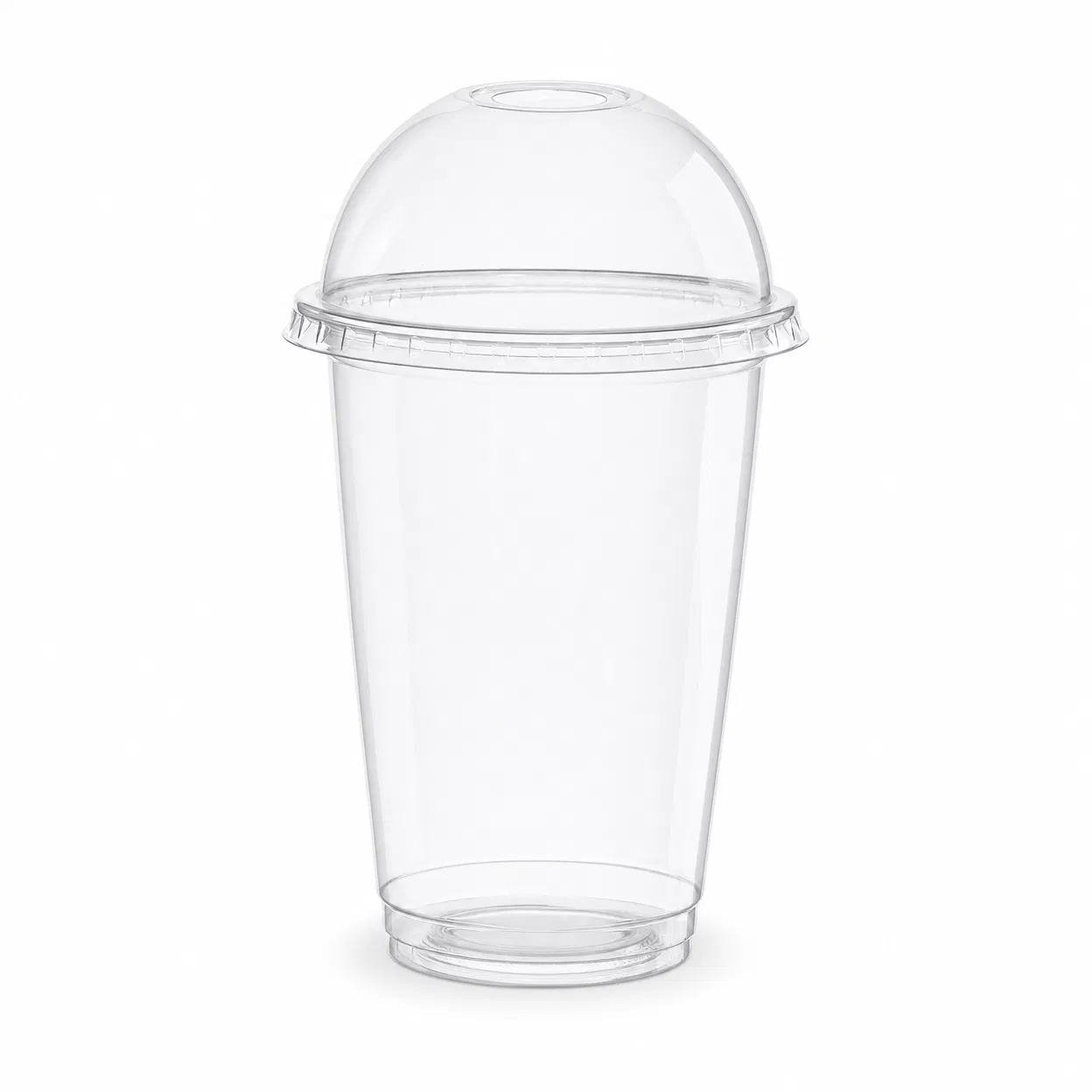 PLA compostable cold cup with dome lid, 89mm, for bubble tea and smoothies