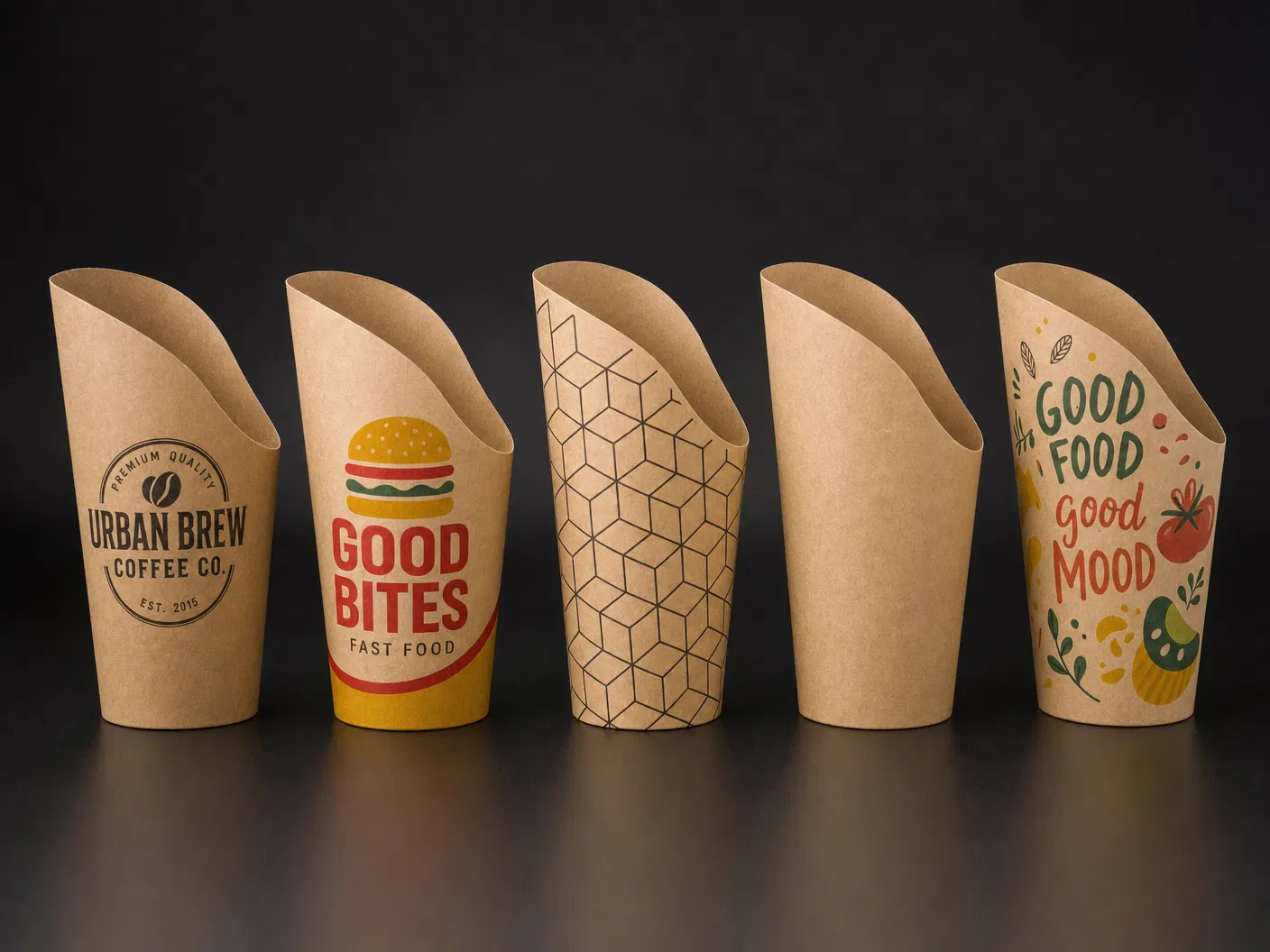 Custom printed paper snack cups — up to 7 Pantone colors flexographic printing