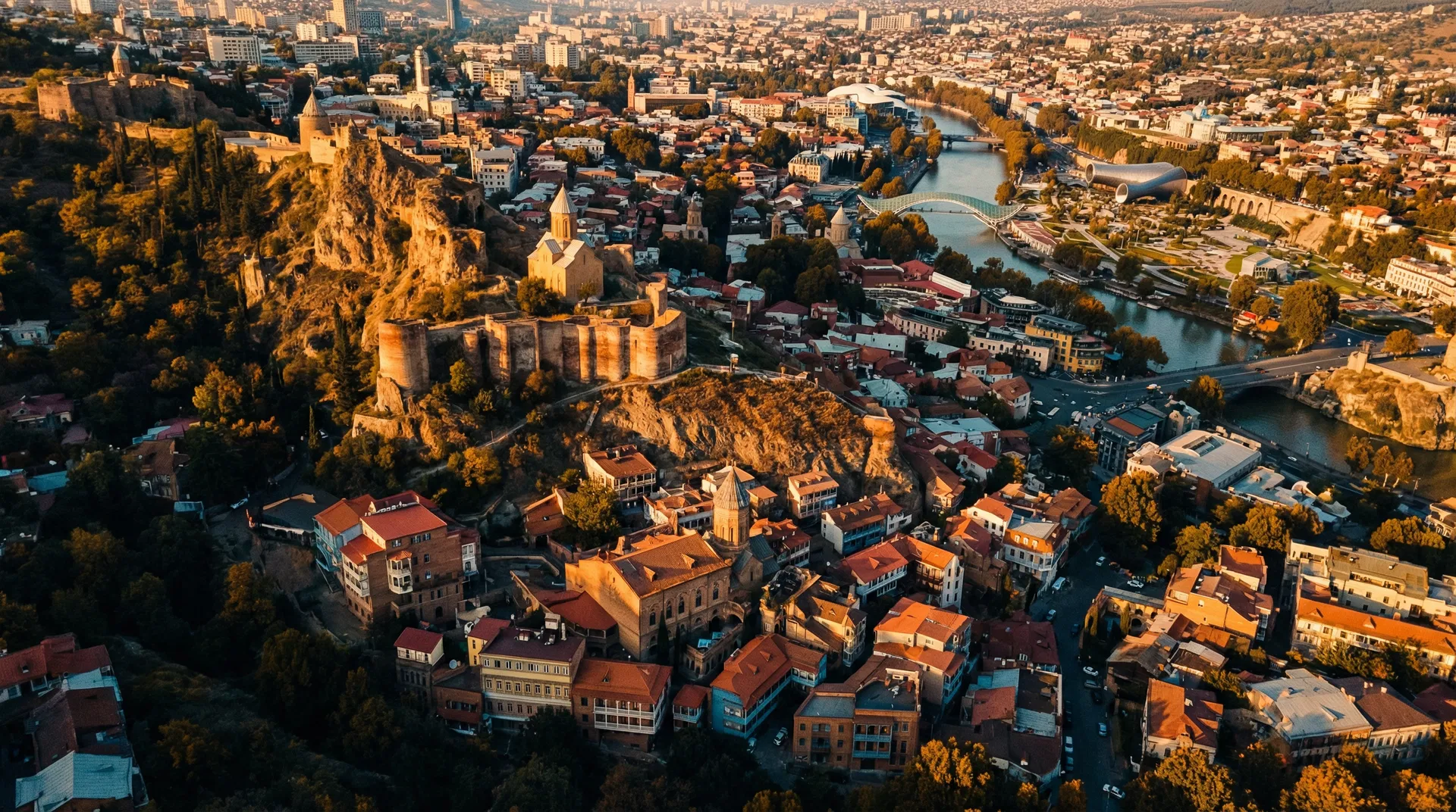 Tbilissi, Géorgie — vue aérienne