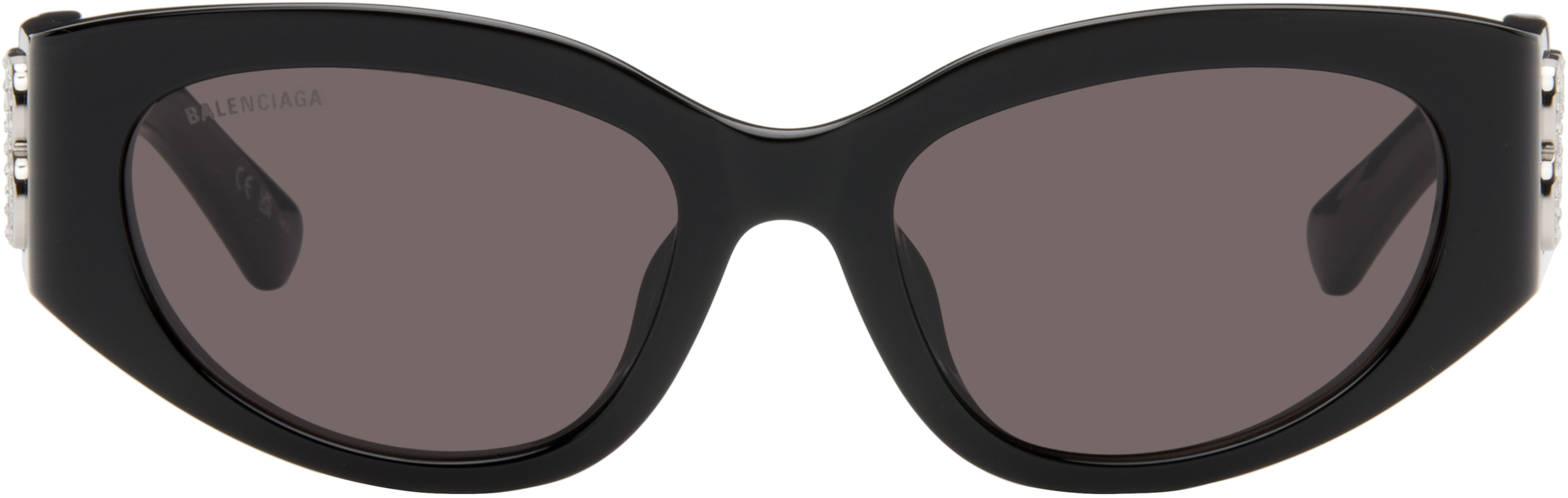Balenciaga Black Bossy Cat Eye Strass Sunglasses