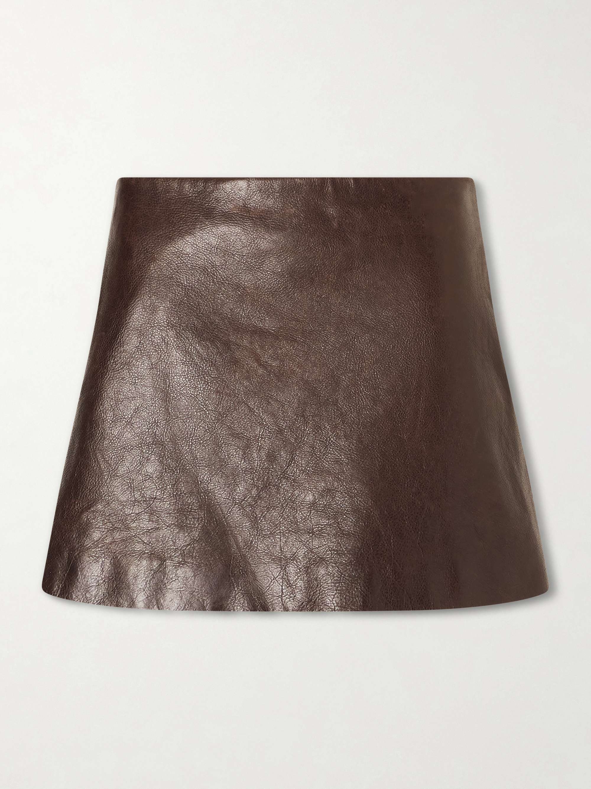 BALENCIAGA Crinkle leather mini skirt