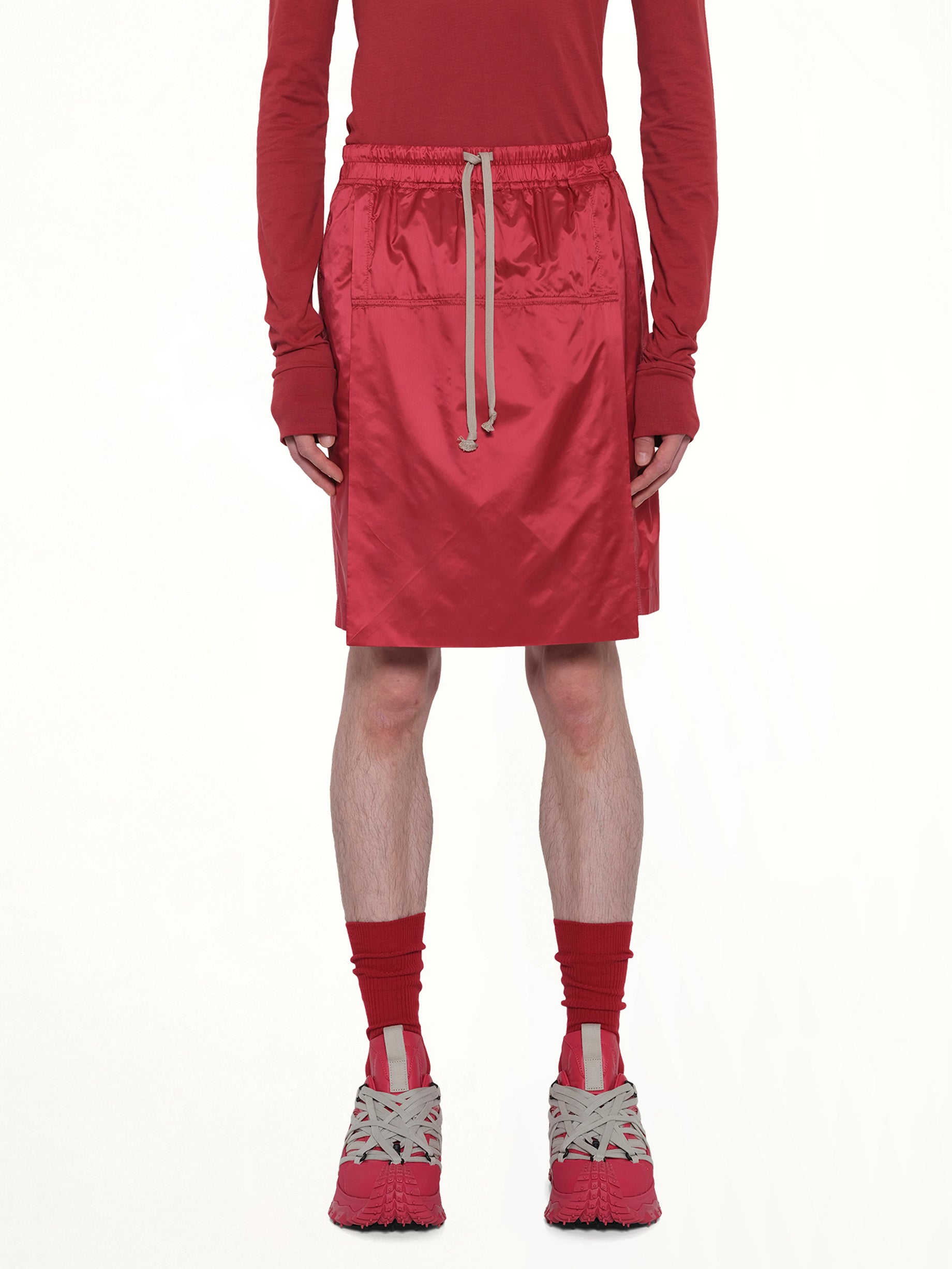 RICK OWENS Rick Owens x Moncler Kiltshorts in Carnelian