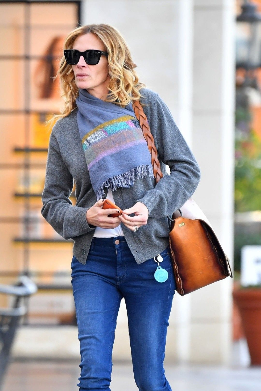 Julia Roberts Jeans and Scarf