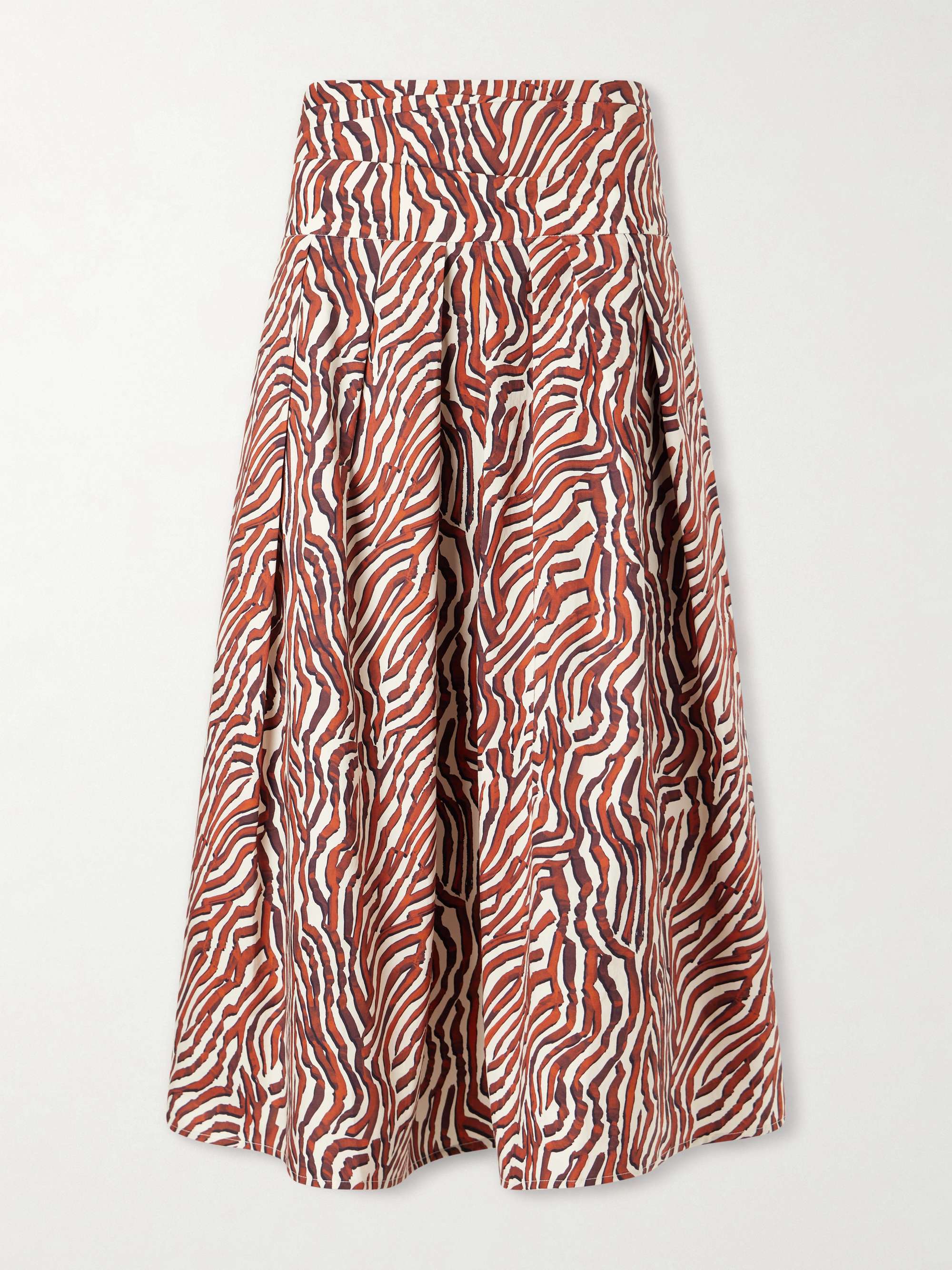 PROENZA SCHOULER WHITE LABEL Nessa pleated printed cotton-blend poplin maxi skirt