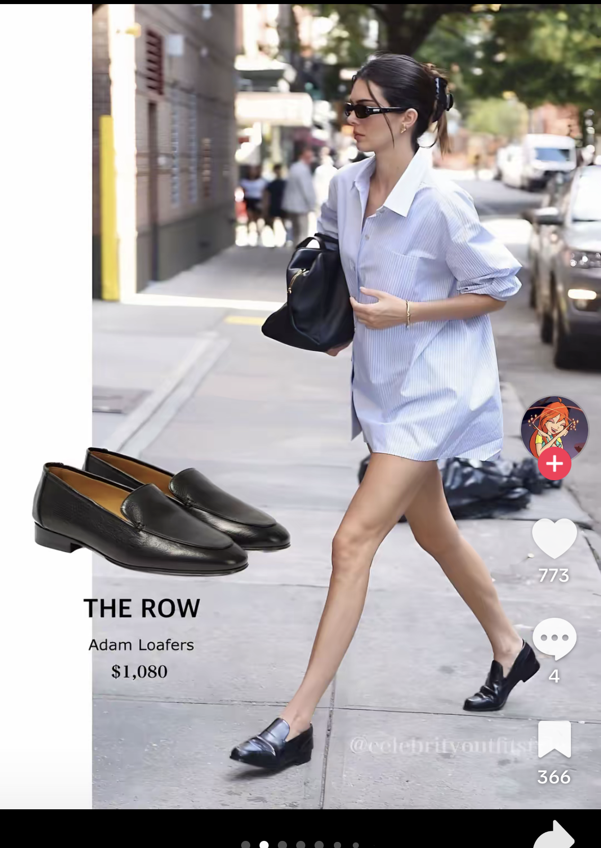 Kendall Jenner Black Loafers — Classic Almond Toe, Low Stacked Heel