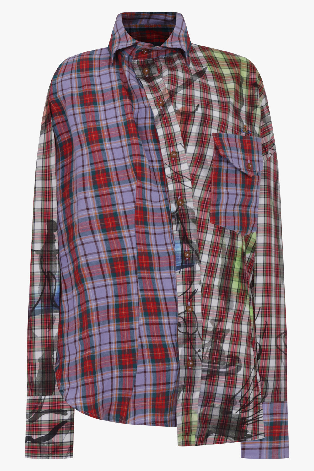 VIVIENNE WESTWOOD Chaos Oversized Check Shirt | Red/Multi