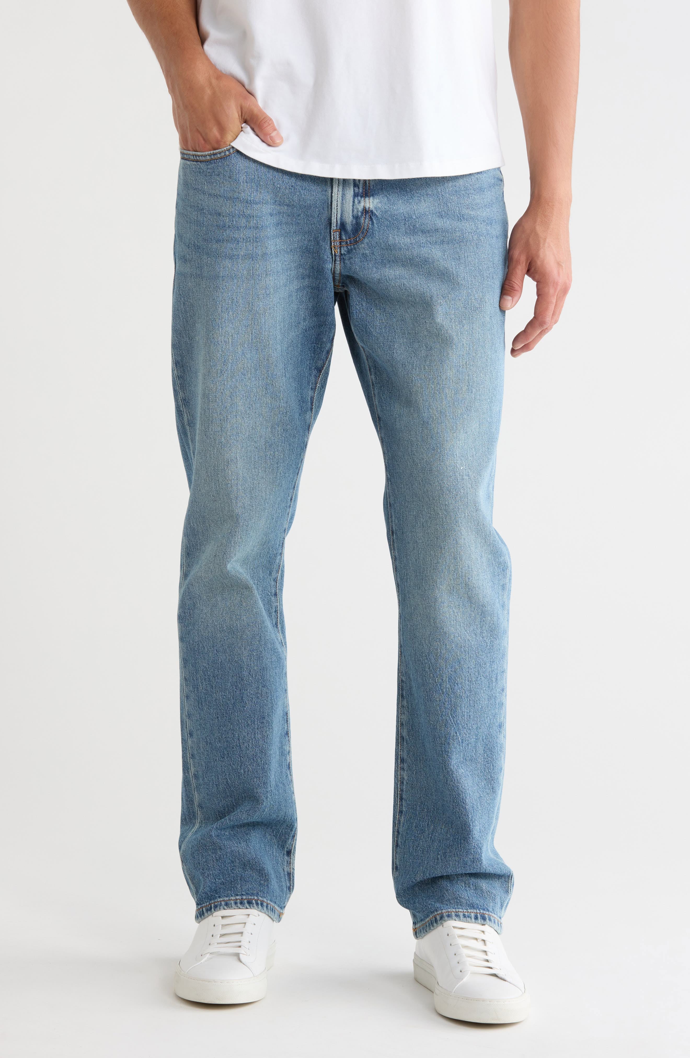 Lucky Brand Medium Blue Wash Jeans — Classic Five-pocket Styling