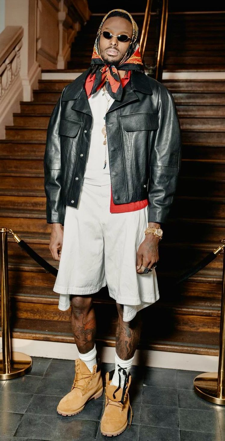 Shai Gilgeous-alexander Black Leather Jacket — Wide Notched Lapels