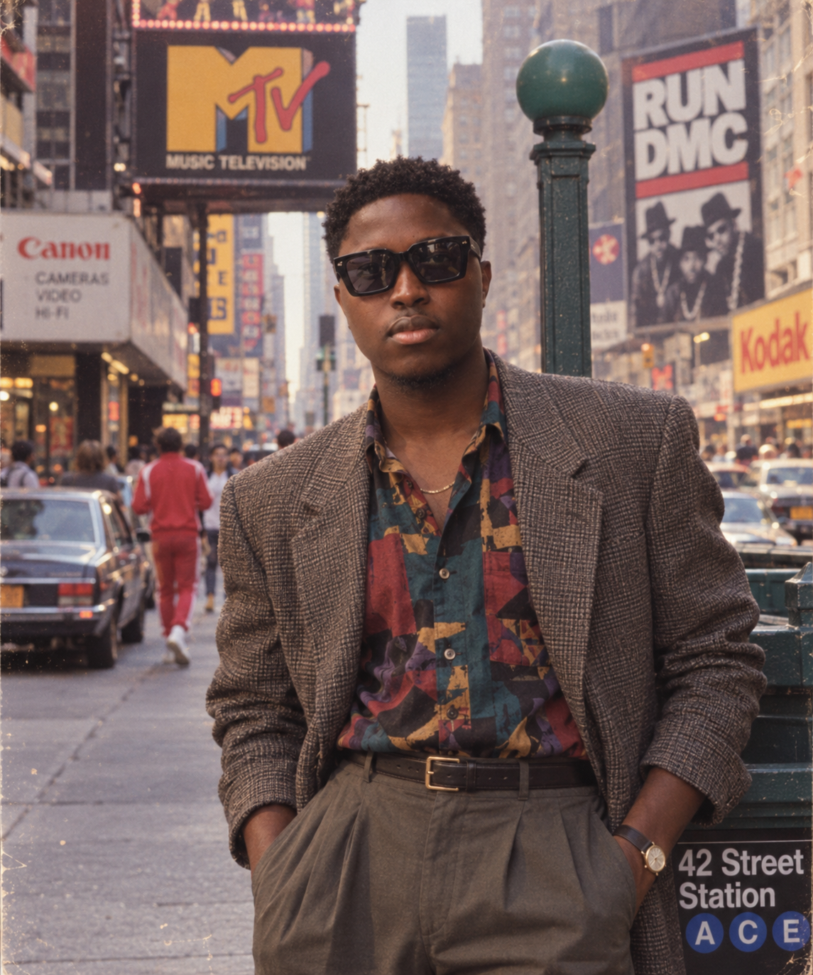 Vintage Brown Tweed Blazer — Notch Lapel, Structured Shoulders