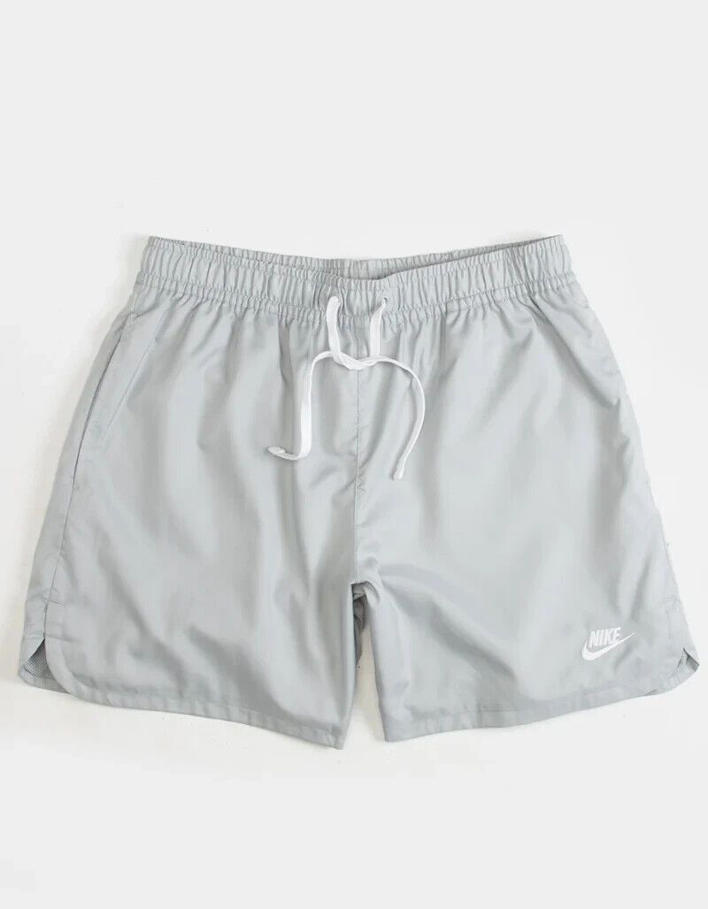 Nike Light Gray Athletic Shorts — Elastic Waistband, White