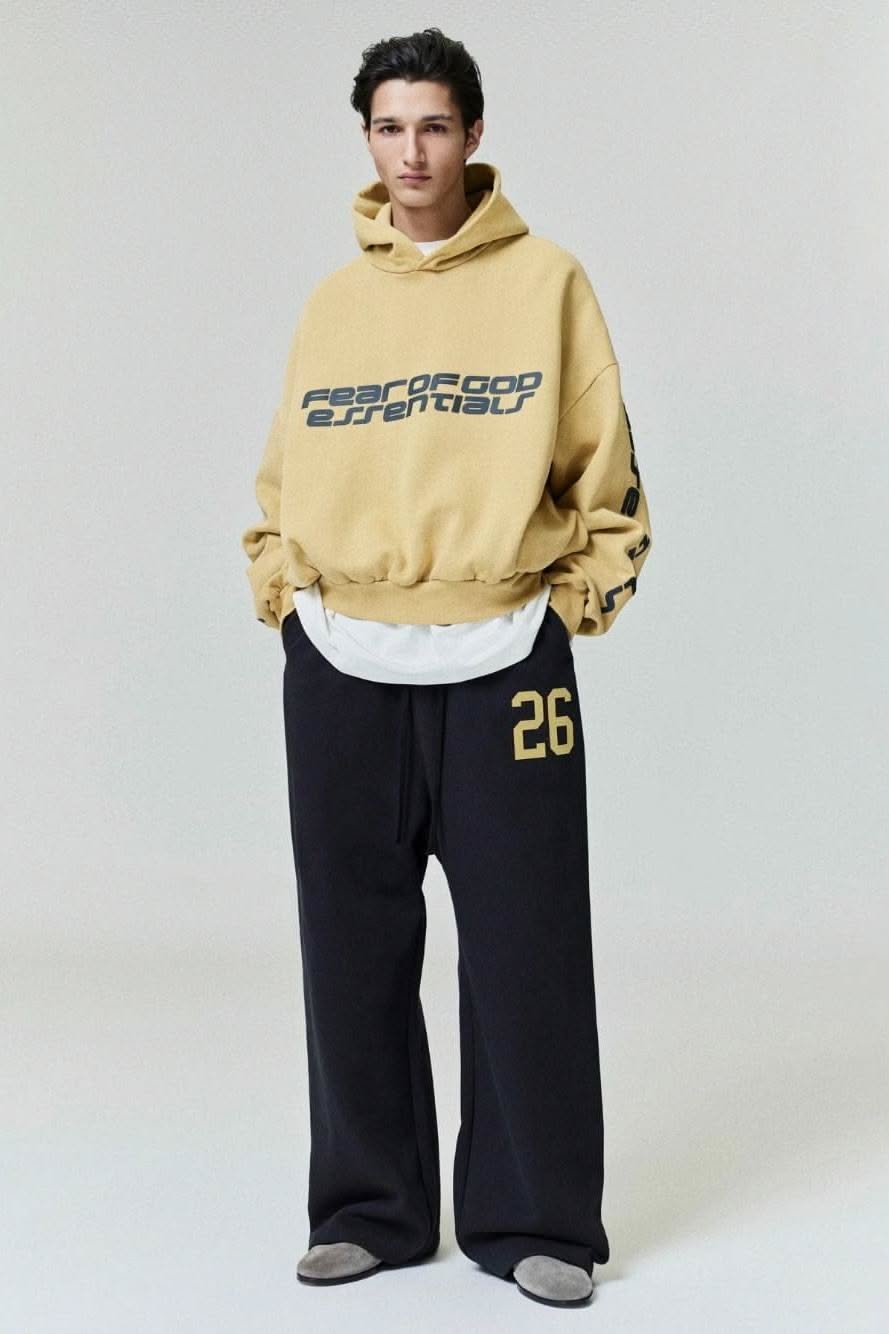 Fear of God Essentials Canyon Yellow Hooded Sweatshirt — Fear of God