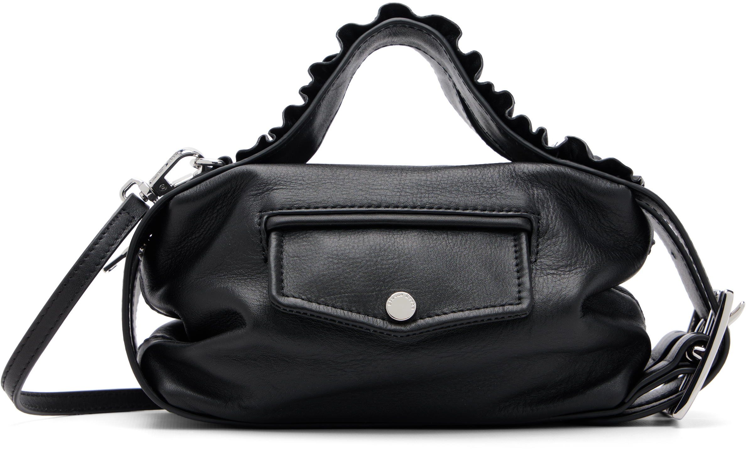 Simone Rocha Black Mini Biker Frill Belt Bag