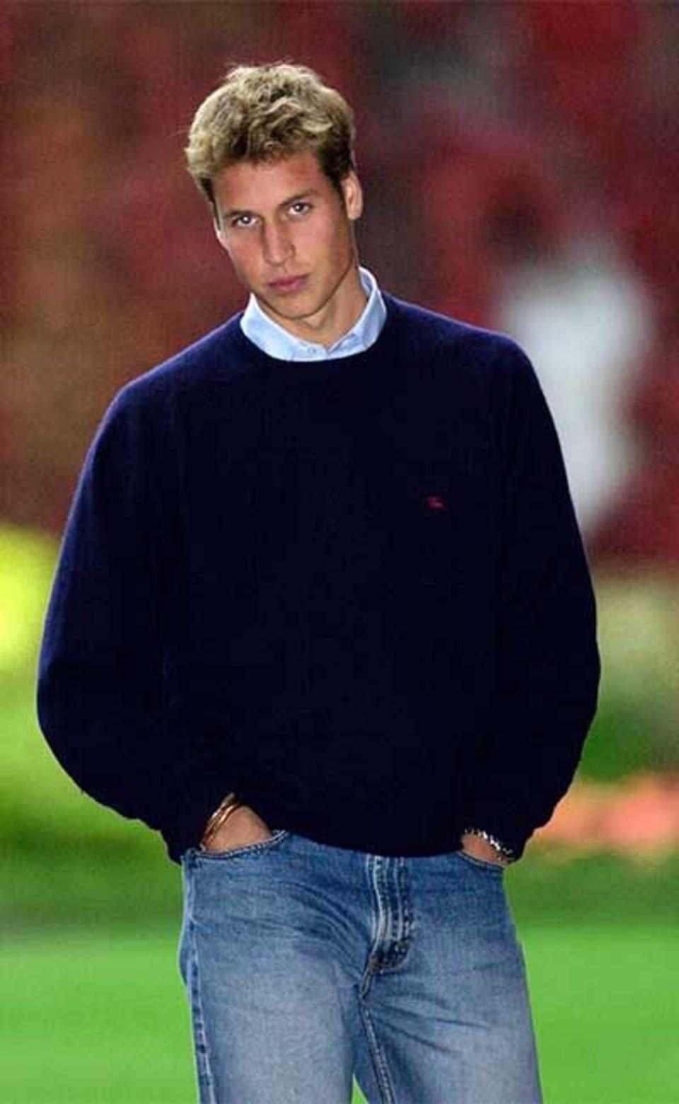 Prince William Navy Blue Crewneck Sweater — Long Sleeves, Crew