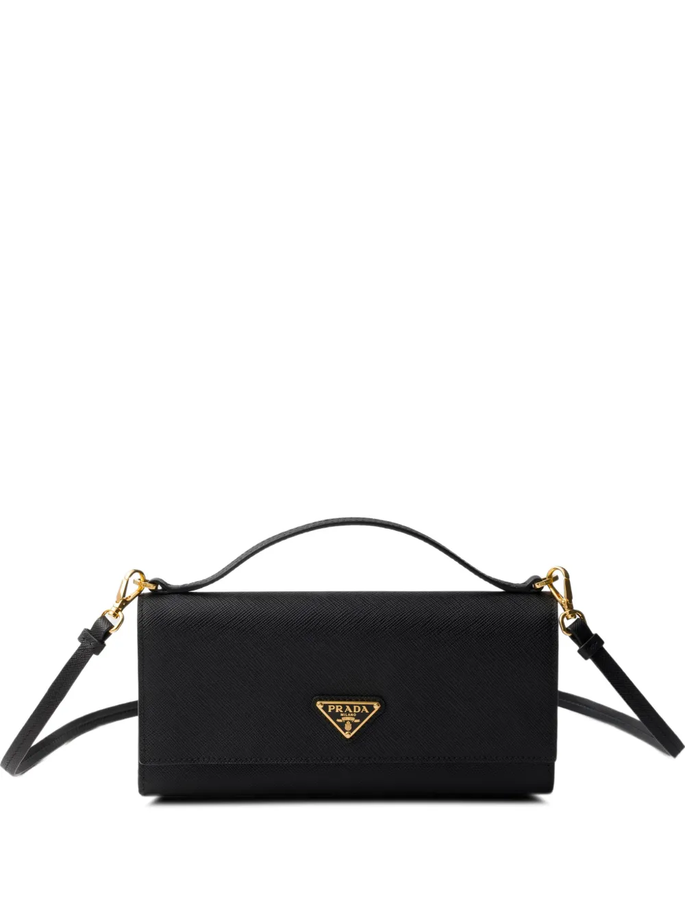 Prada Saffiano-leather wallet with shoulder strap