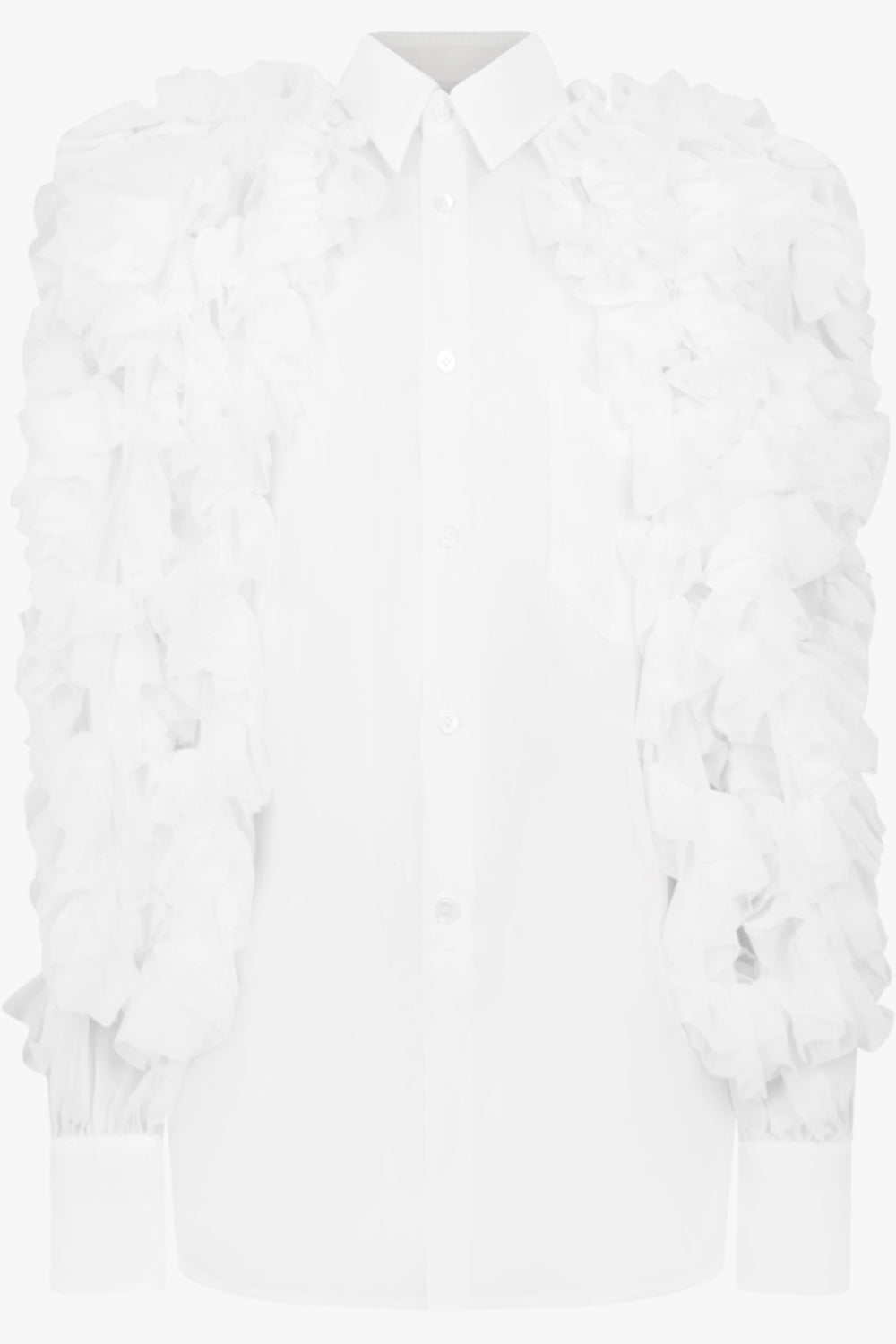 COMME DES GARCONS Ruffle Sleeve Shirt | Off White