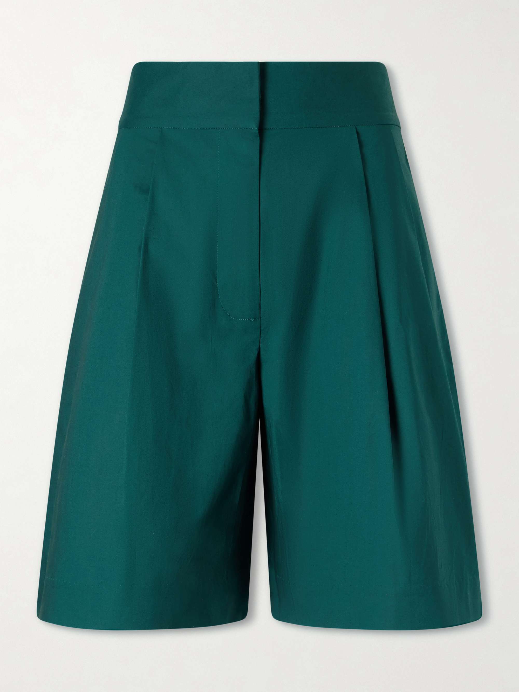 PROENZA SCHOULER WHITE LABEL Clio pleated cotton-blend poplin shorts