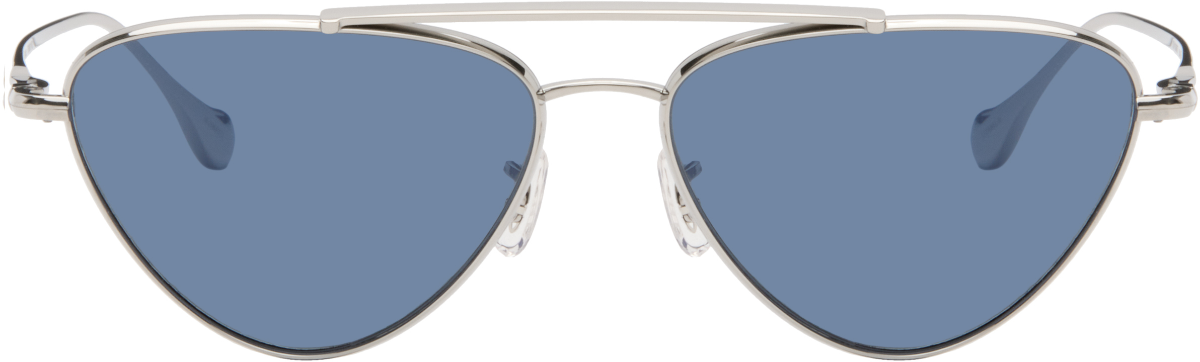 Jil Sander Silver Oliver Peoples 'Edition 1' Aviator Sunglasses