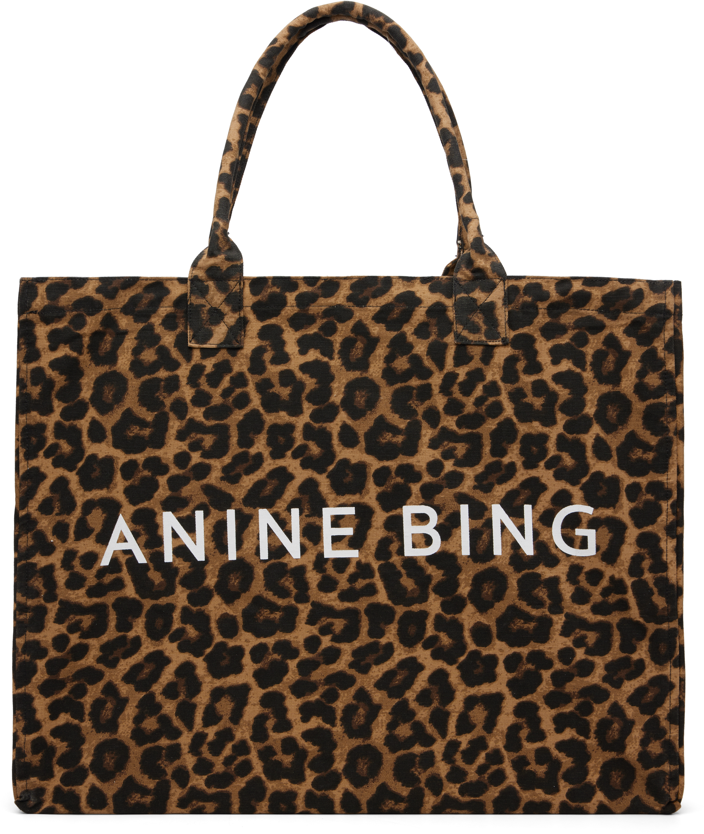 ANINE BING Black & Tan Leo Tote