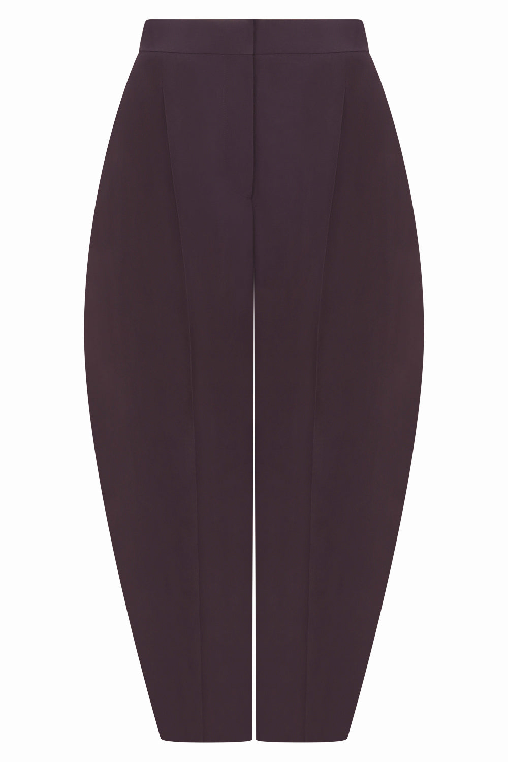 ALAIA Paper-Touch Poplin Round Pant | Aubergine