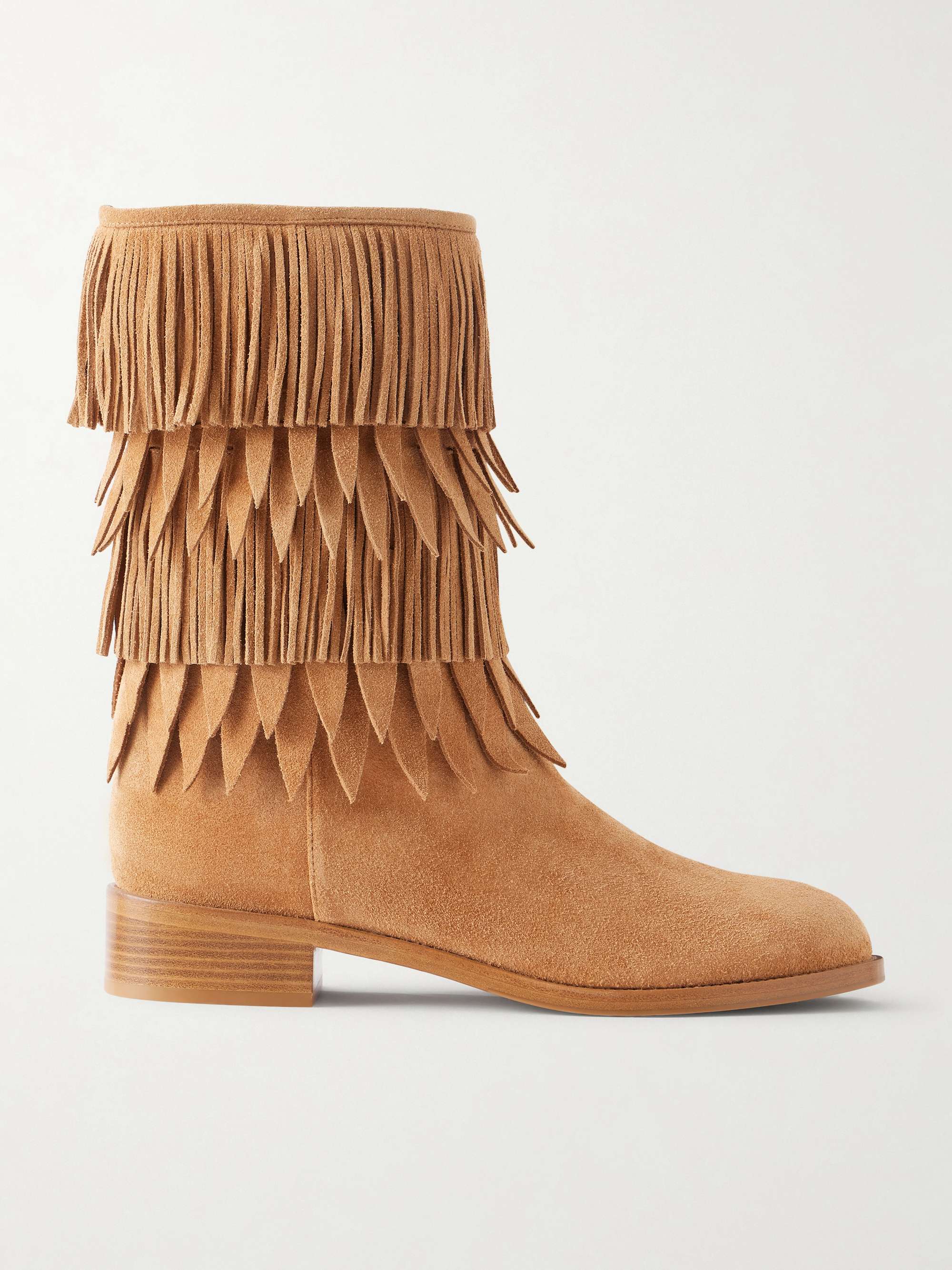 AQUAZZURA Maverick 35 fringed suede boots