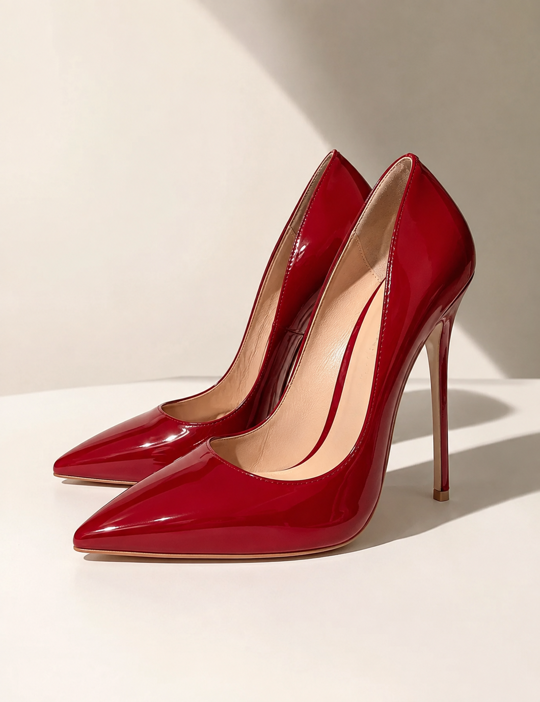 Luxury Cherry Red Stiletto Heels — Pointed Toe, Thin Stiletto Heel
