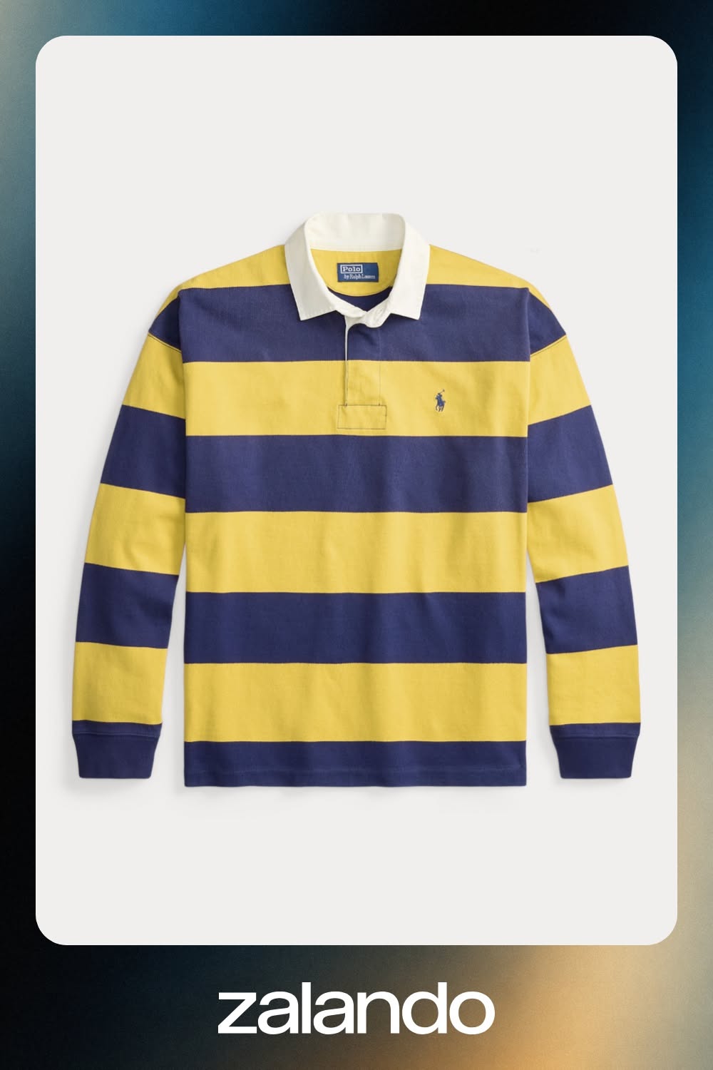 Polo Ralph Lauren Yellow and Blue Rugby Shirt — Long Sleeves