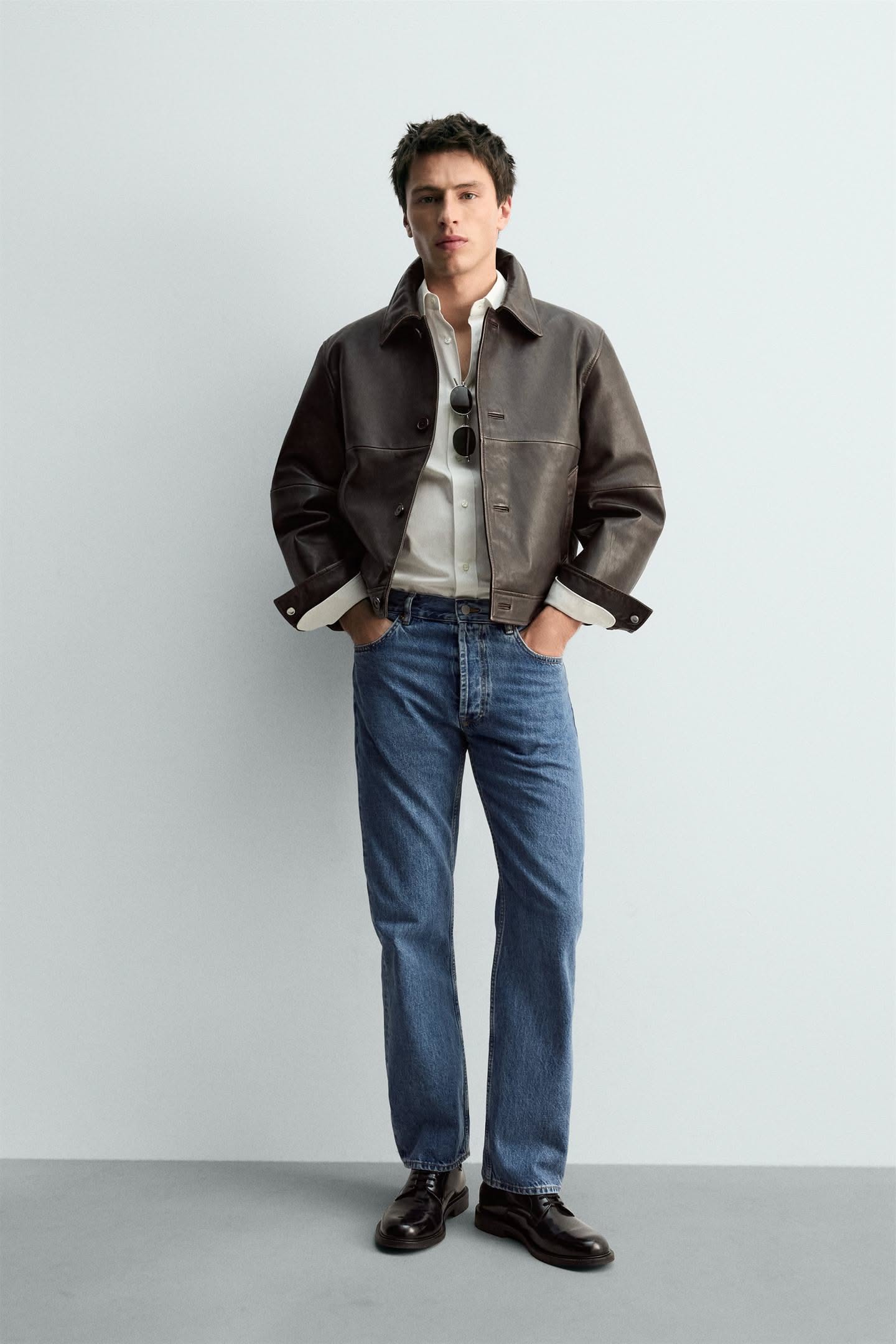CROPPED FIT LEATHER JACKET CROPPED FIT LEATHER JACKET