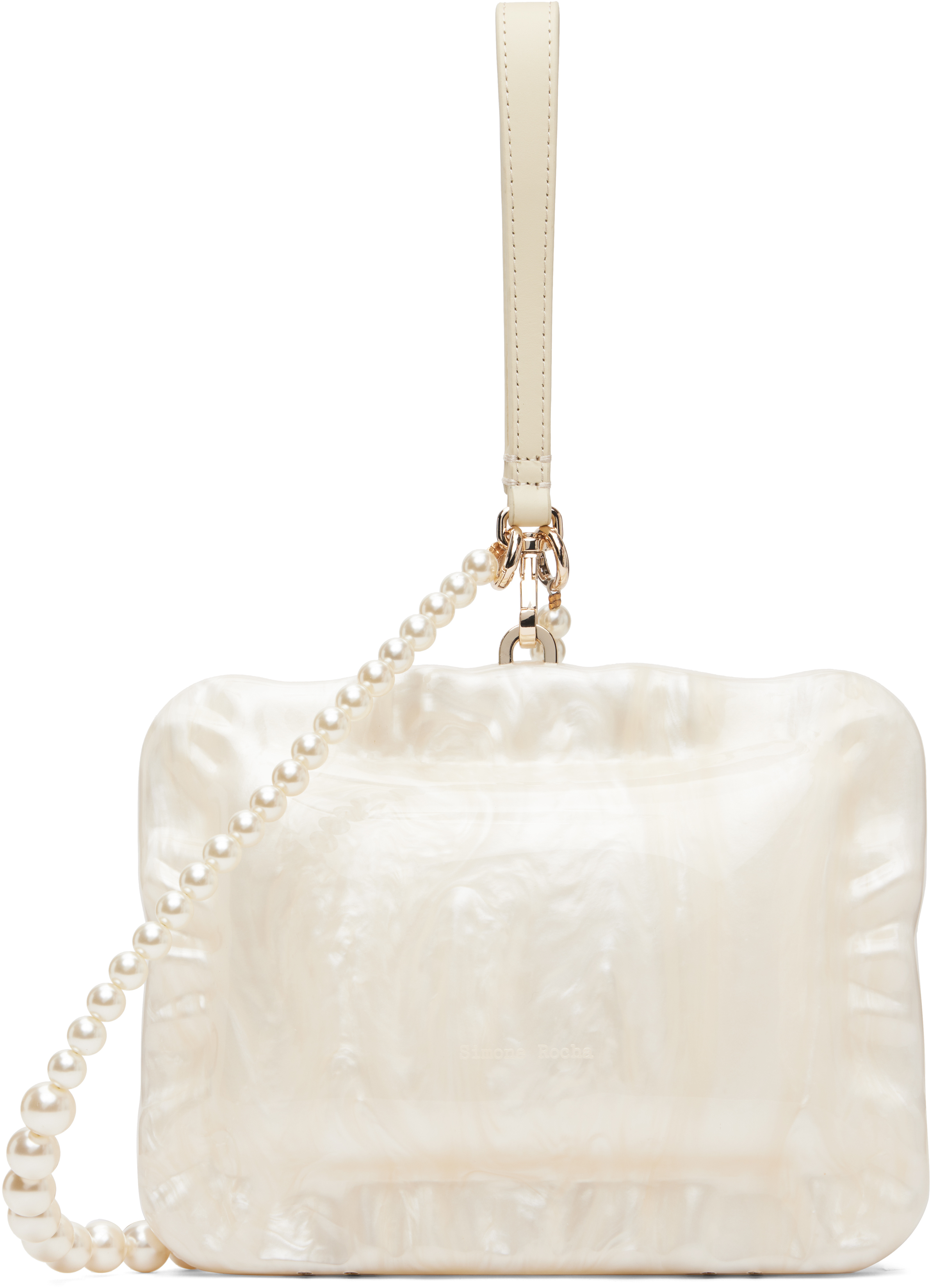 Simone Rocha White Pearl Crossbody Pillowcase Bag