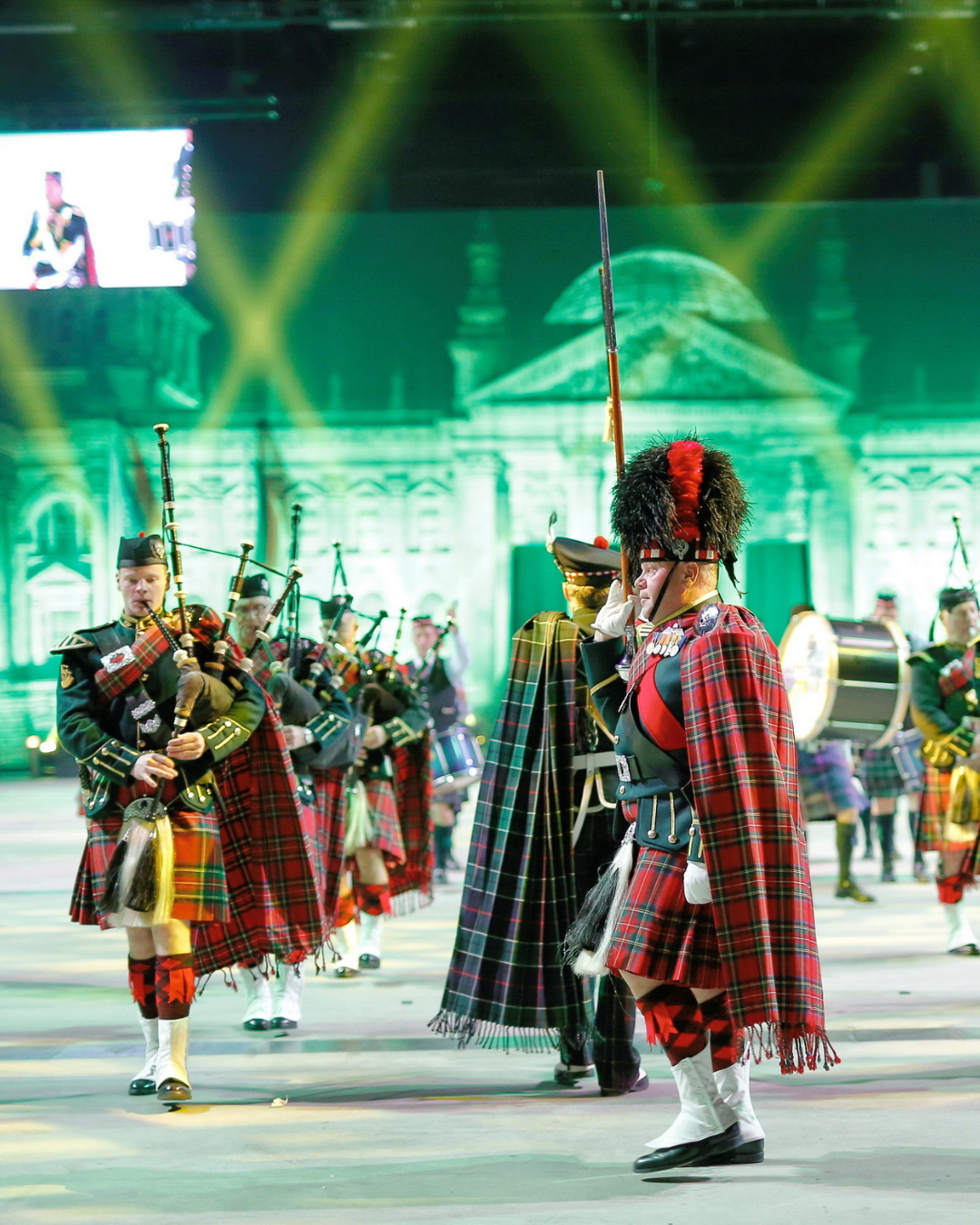 Traditional Red and Green Tartan Kilts — Traditional Pleated Wool