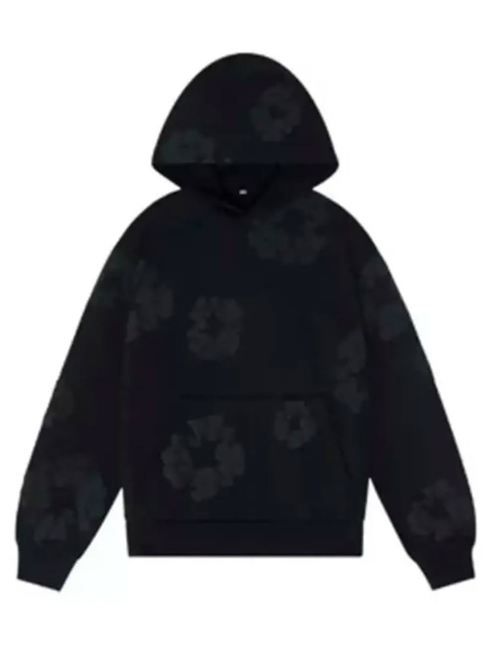 Moletom Canguru All Black Unissex Moletom Denim Floral