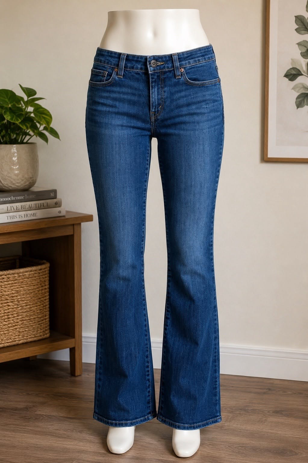 Levi's Medium Wash Blue Jeans — Mid-rise Waist, Standard Five-pocket