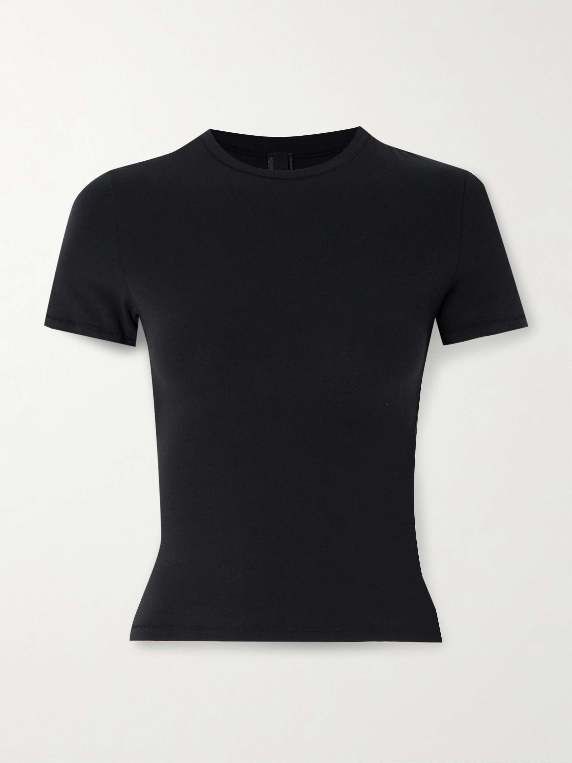 SKIMS Stretch-cotton jersey T-shirt - Soot