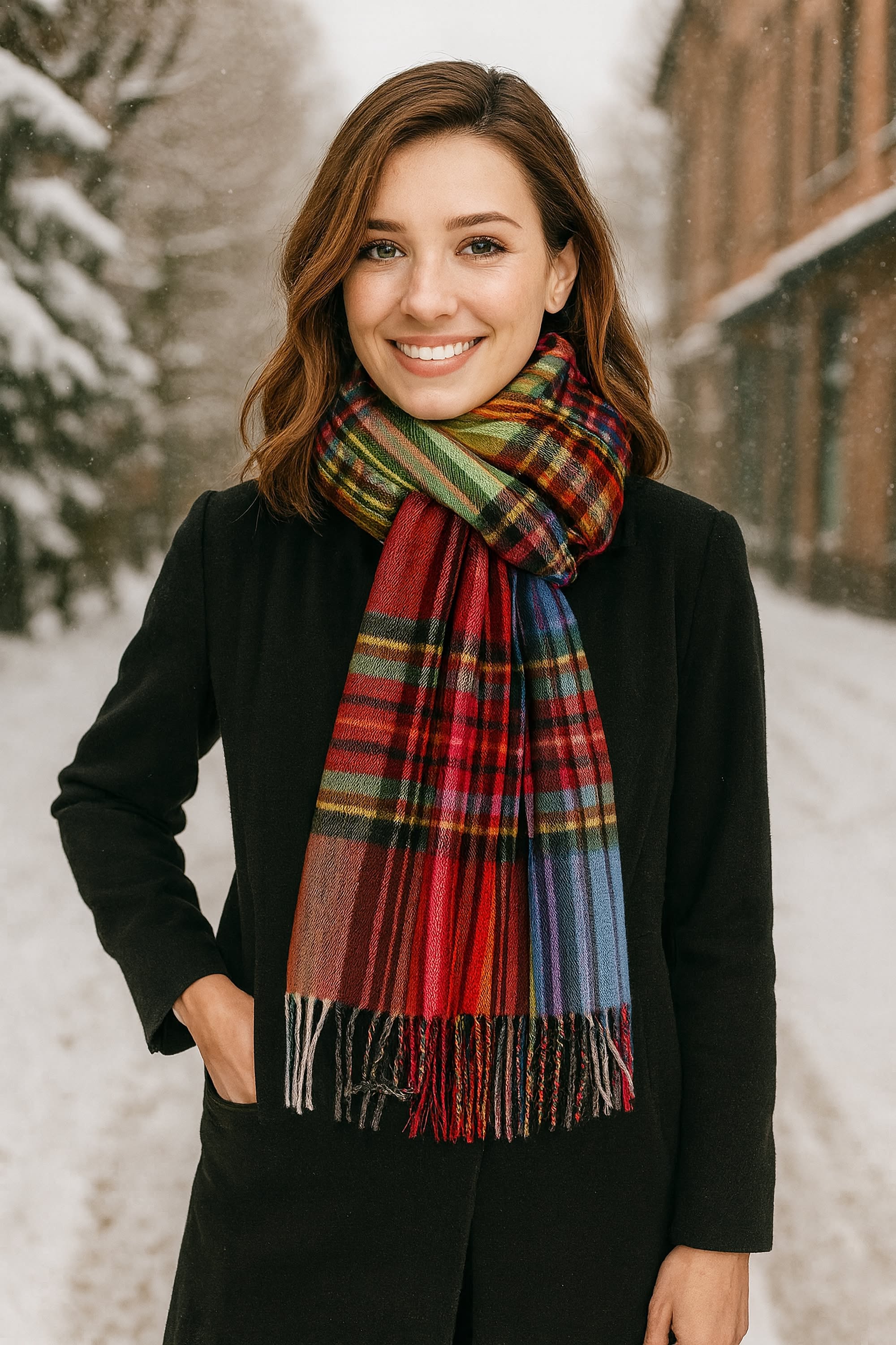 Collezione Alessandro Multi-colored Plaid Scarf — Tartan Plaid