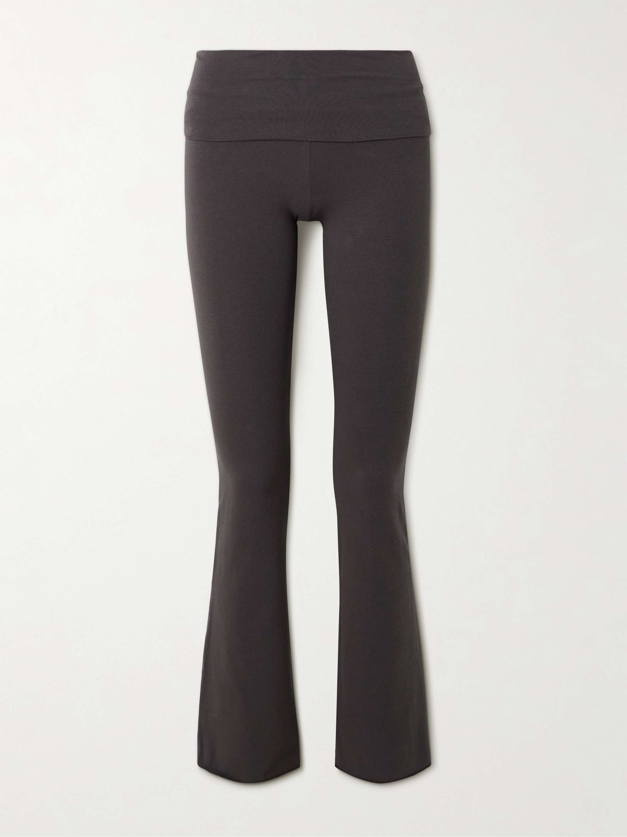 SKIMS Stretch-cotton jersey foldover pants - Iron